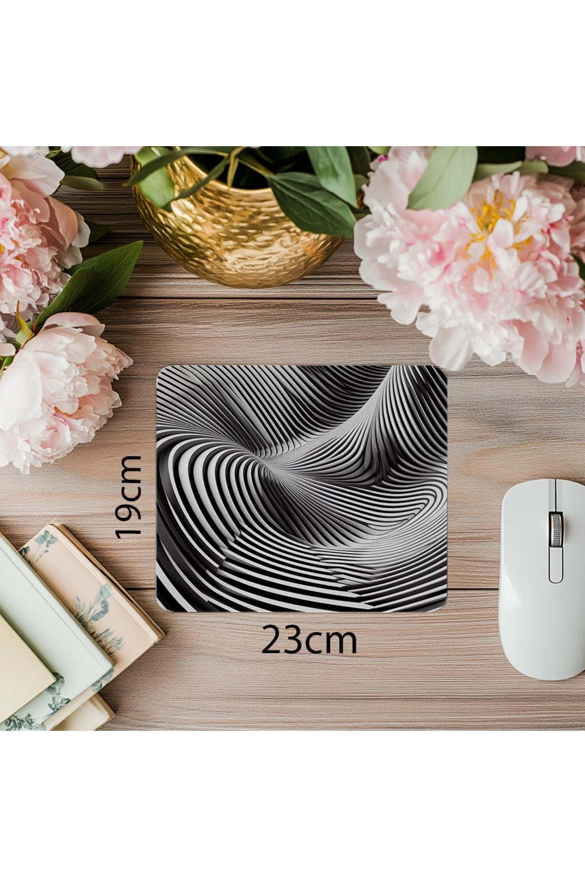 Luluyen-Minimal Mouse Pad with Animated Line Effect - 19X23 cm 2 mm Rectangular Imported Printed Mouse Pad 1