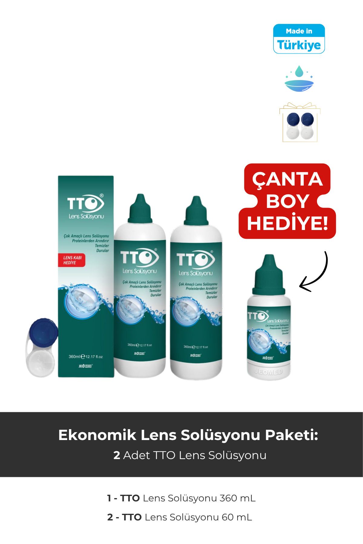 TTO-Lens Solution 360 ml Set of 2 + Tto 60 ml Lens Solution Gift 1