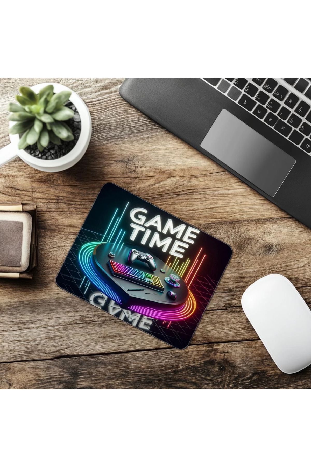 Luluyen-Mousepad RGB minimal scris Game Time - 19x23 cm 2 mm dreptunghiular importat imprimat mouse pad 6