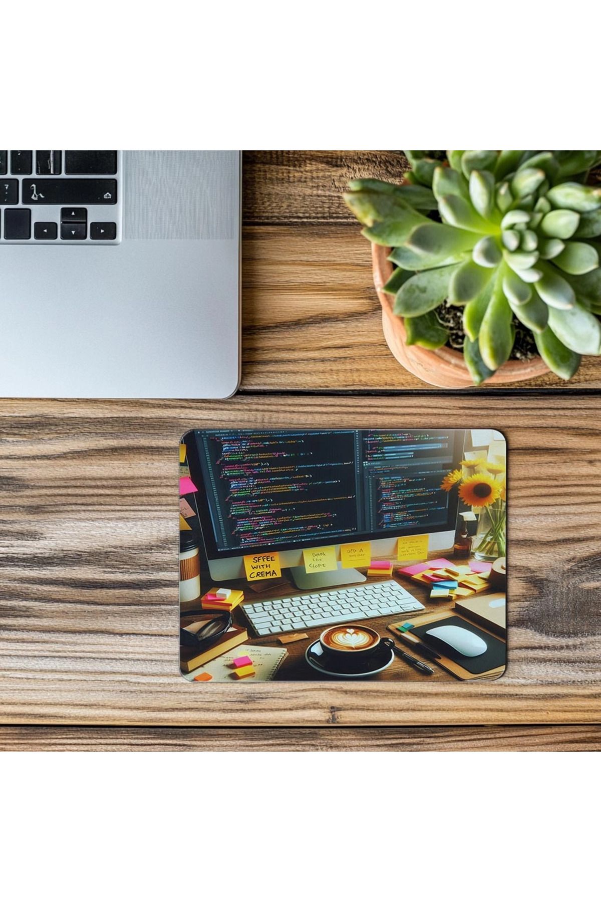 Luluyen-Widescreen Mousepad with Html Code – Black Coffee - 19X23 cm 2 mm Rectangle Imported Printed Mouse Pad 3
