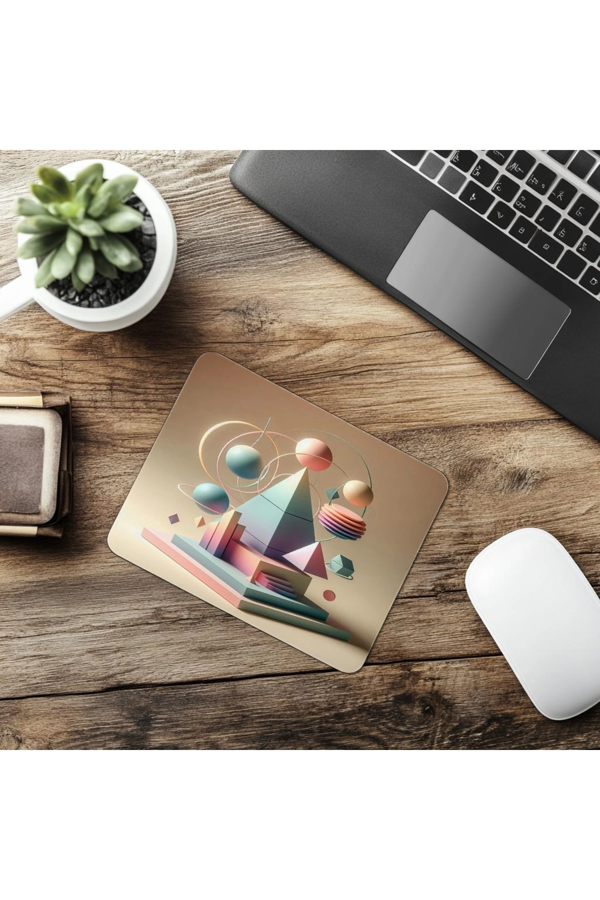 Luluyen-Modern Mousepad with Pyramid and Circle Mix - 19X23 cm 2 mm Rectangle Imported Printed Mouse Pad 6