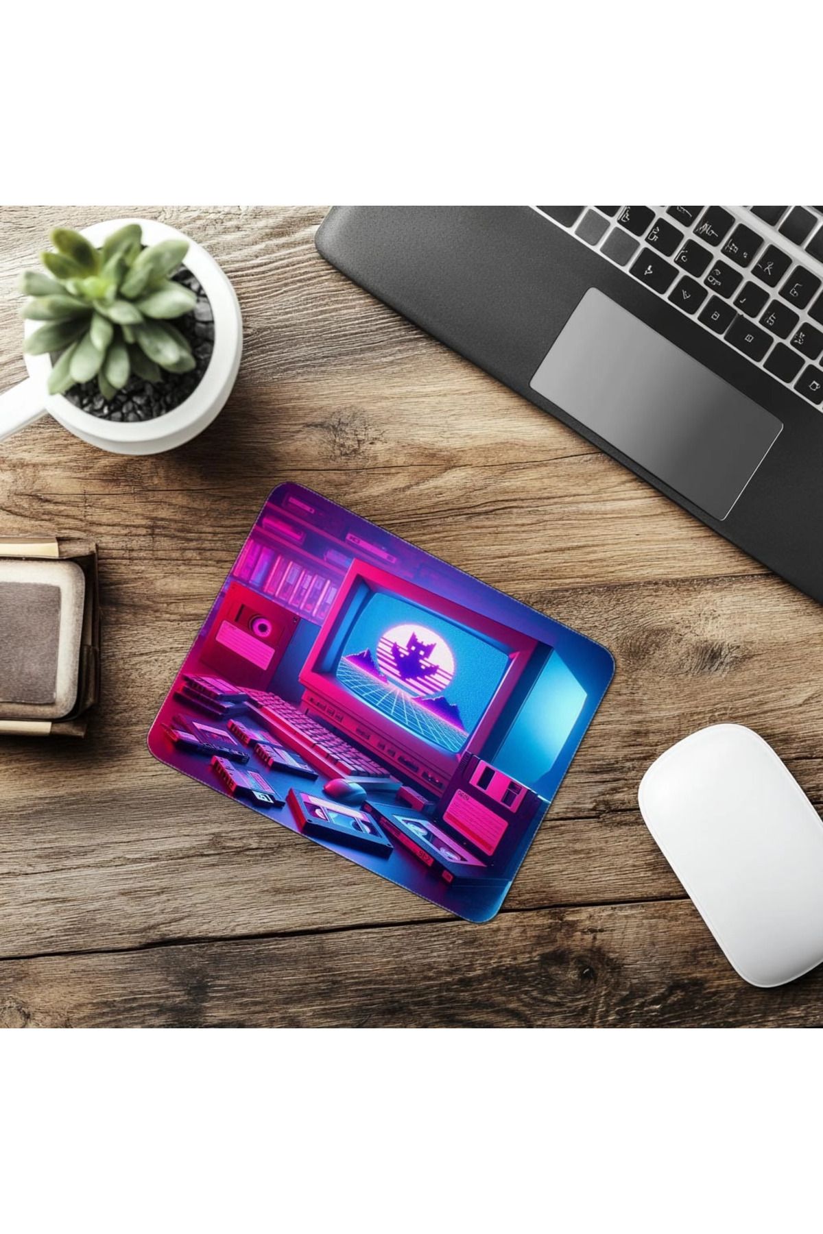 Luluyen-Mousepad retro pentru computer cu dischetă – cu ecran CRT – 19x23 cm 2 mm dreptunghiular imprimat importat 6