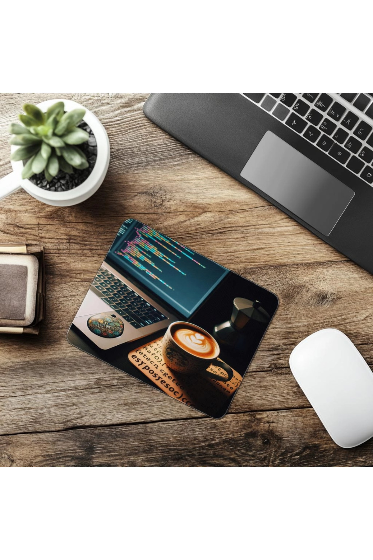 Luluyen-Office Style with Code Themed Mouse Pad - 19X23 cm 2 mm Rectangle Imported Printed Mouse Pad 6