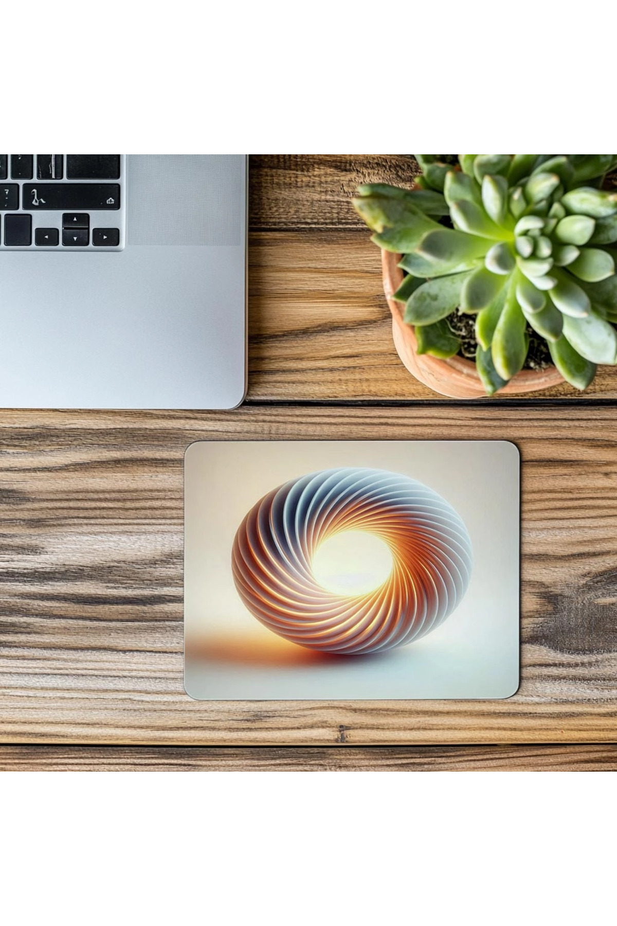 Luluyen-Geometric Design Mousepad with Bright Ring - 19X23 cm 2 mm Rectangular Imported Printed Mouse Pad 3