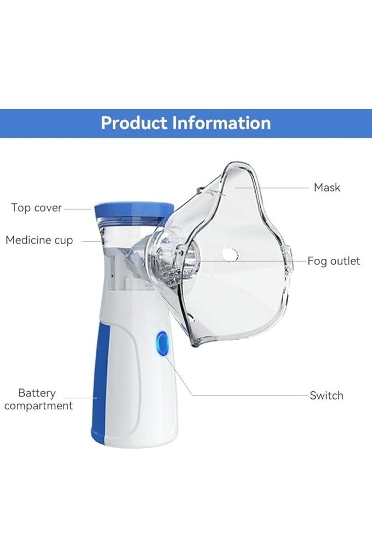 FOXMAG24-Aerosol device, portable, battery/USB powered, ultrasonic, low noise, silicone mask 4