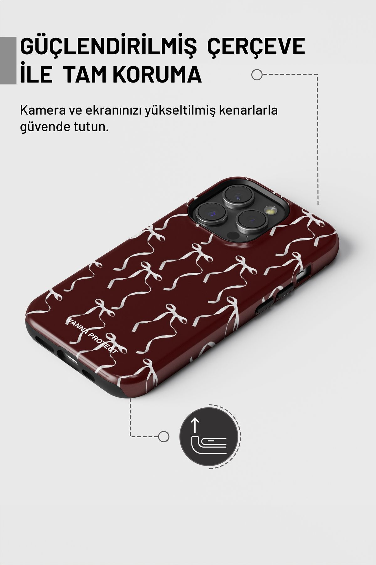WANNA PROTECT-حافظة هاتف iPhone 14 Pro Max بطبقة مزدوجة ممتصة للصدمات ولامعة وعالية الجودة 5