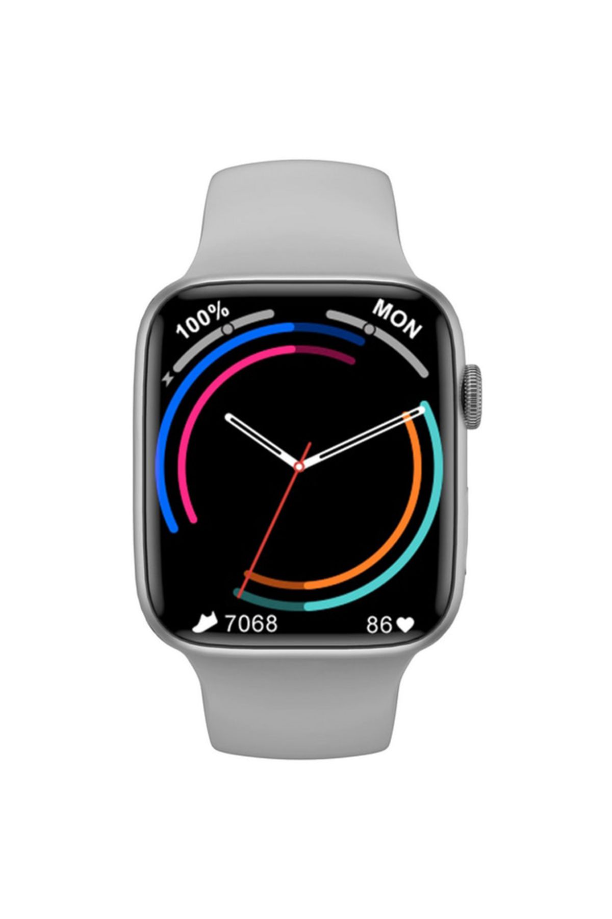SOLTOY-Ceas Smartwatch SOLTOY® DoTime SV, Always ON Display 1.95”, Incarcare Wireless, Silver Silicon 2