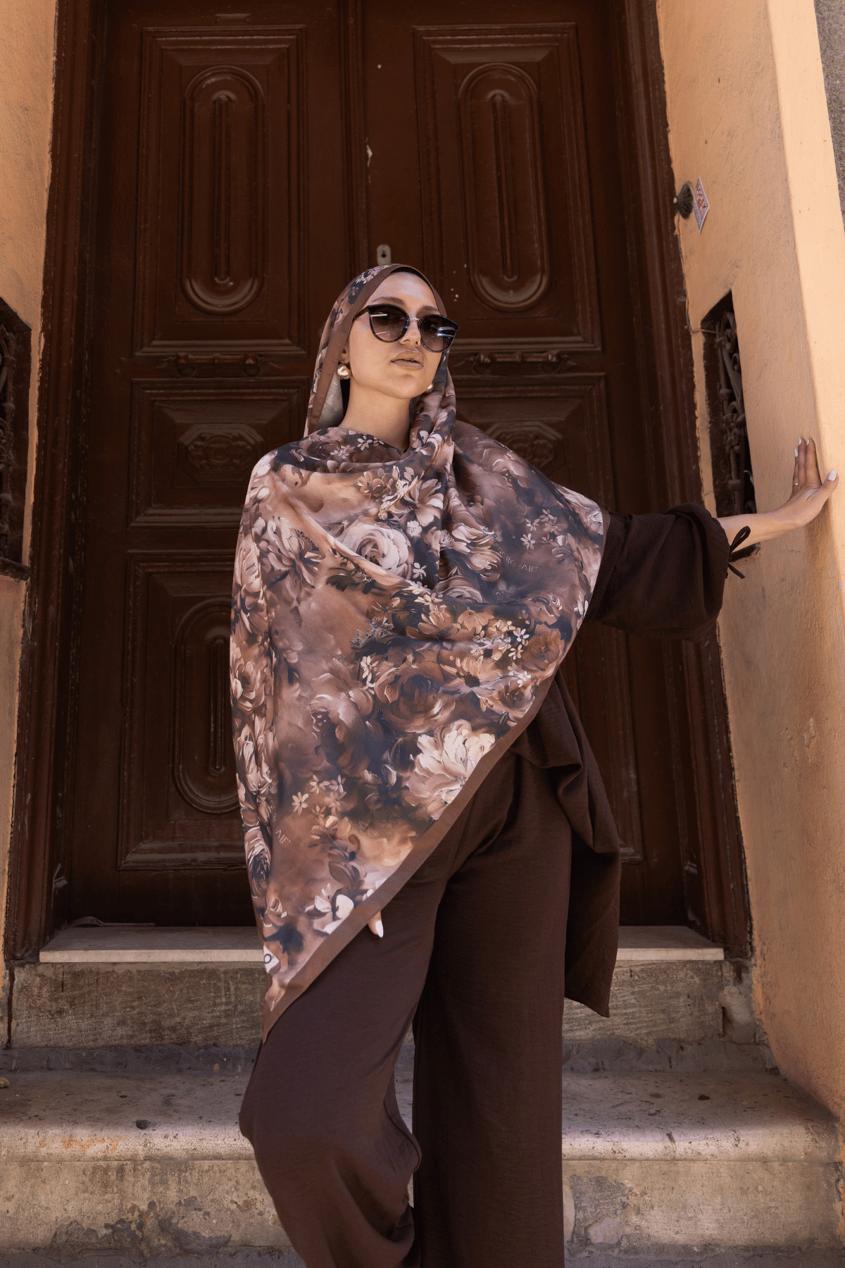 Oxygen Scarfs-Mystic Bloom Pattern Cotton Silk Shawl 7