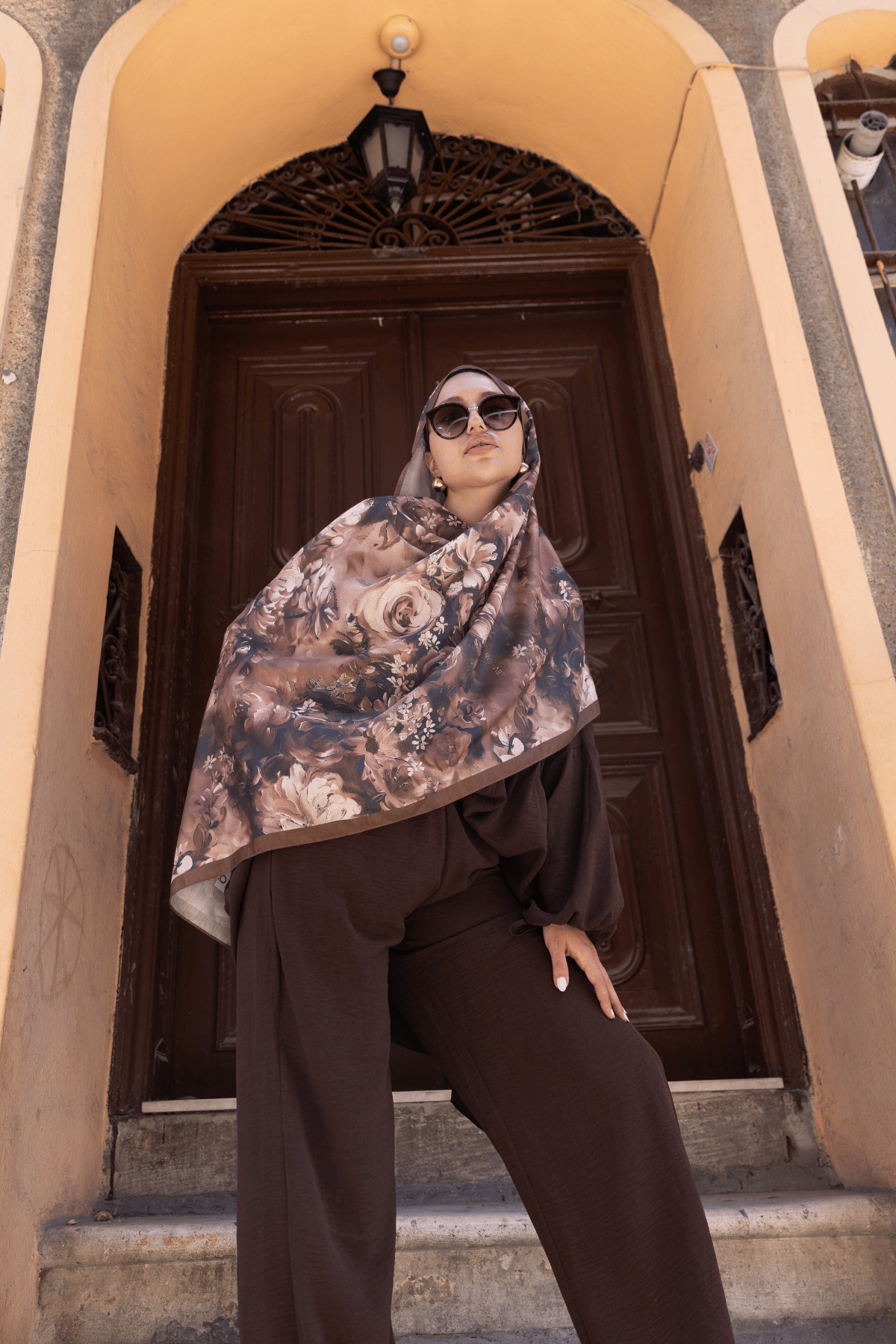 Oxygen Scarfs-Mystic Bloom Pattern Cotton Silk Shawl 6