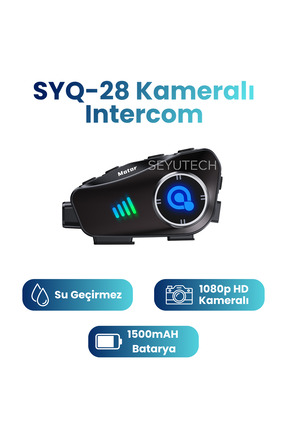 SEYUTECH SYQ-28 Kameralı Bluetoothlu Motosiklet Kask Kulaklık Intercom RGB Iş...