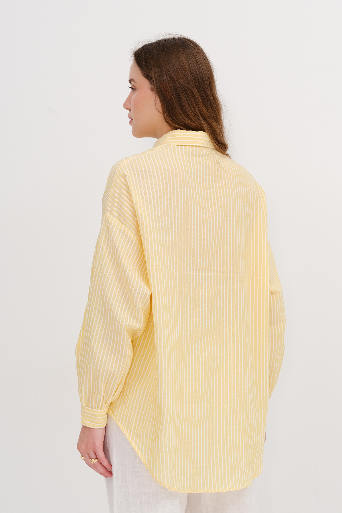 Addax  Oversize Çizgili Gömlek G2021-Y13 - Görsel 5