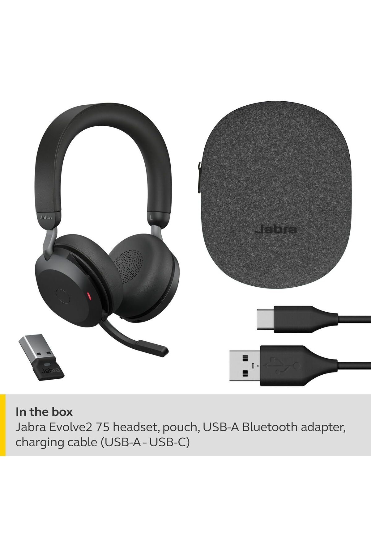 Jabra-Evolve2 75 Wireless PC Headset with Advanced Active Noise Cancellation, Dual Foam Stereo Headp 5