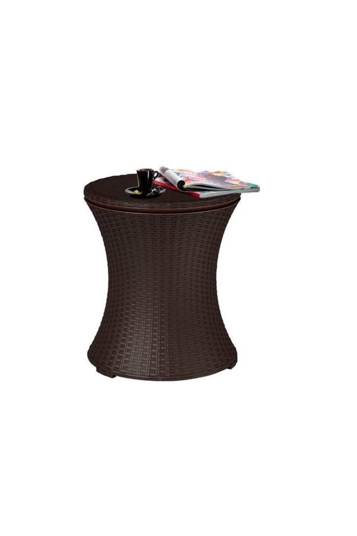 Strend Pro-Masa/bar, synthetic rattan, adjustable height, ice container, brown, 4957/82 cm 3