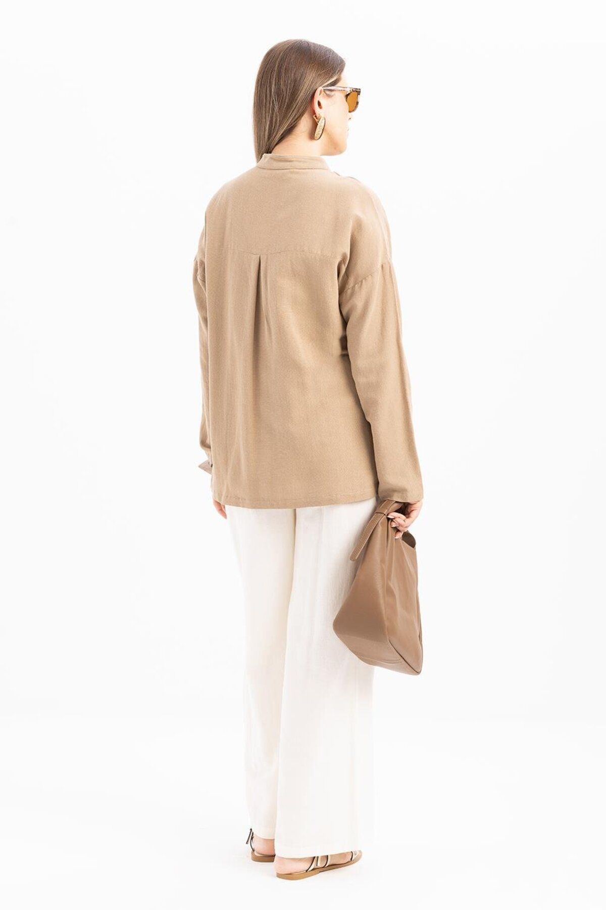 ALLDAY-Mink-Linen Shirt with Large Pockets 4