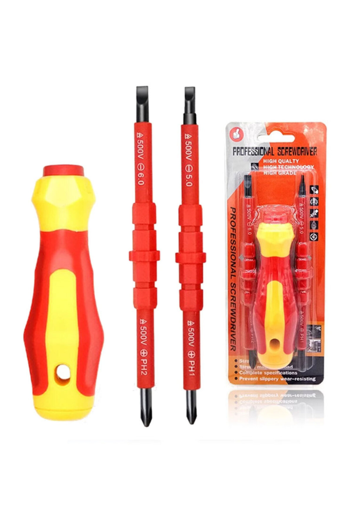 Choice-3 In 1 Insulated Screwdriver Set PH1/PH2 Multi-Purpose Screwdriver Electricians Slotted Cross Scr... 8