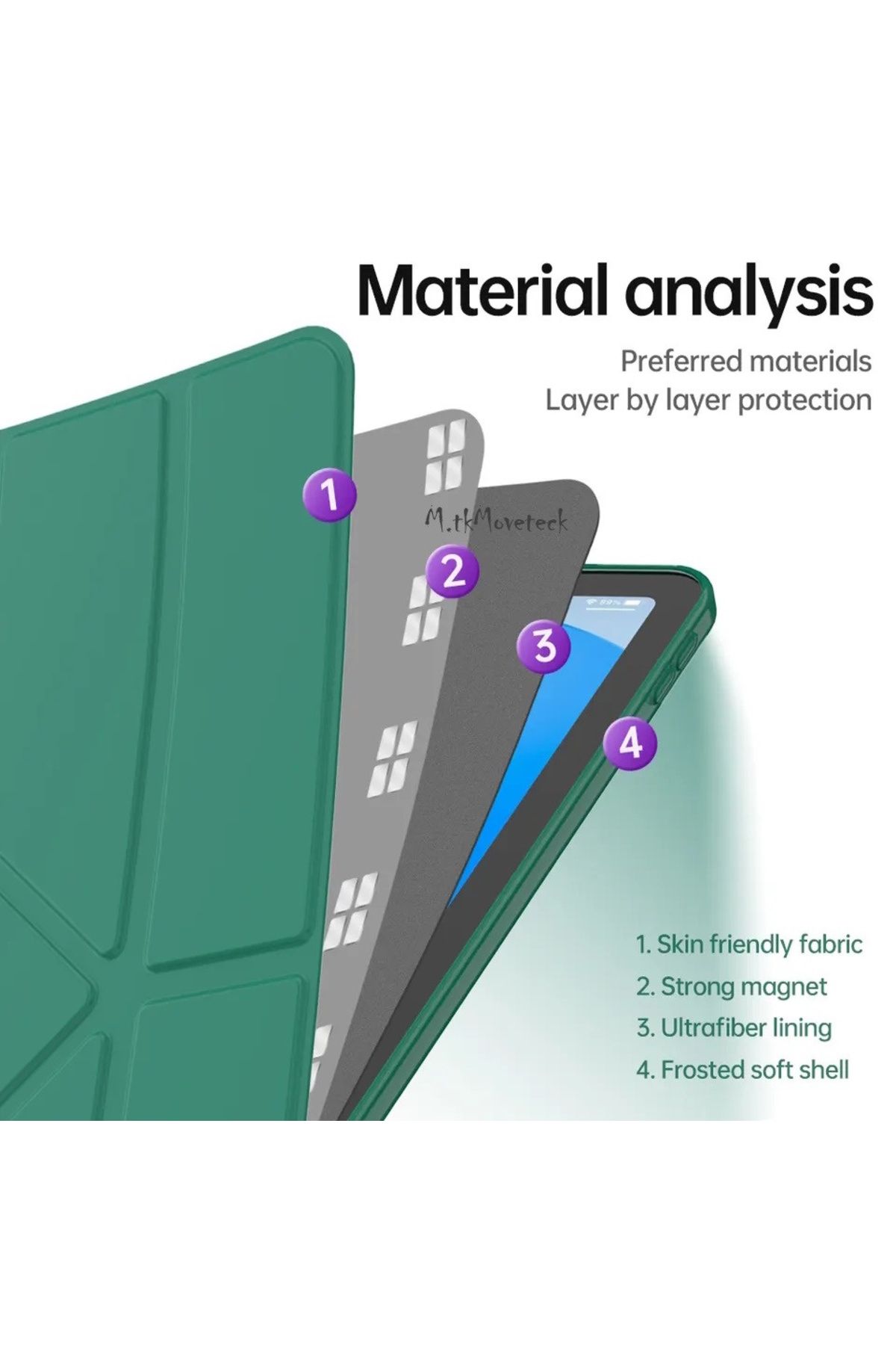 m.tk moveteck-Lenovo Idea Tab Pro 12.7 Inch Case Protective Soft Silicone Cover with Pen Compartment Foldable Stand 7