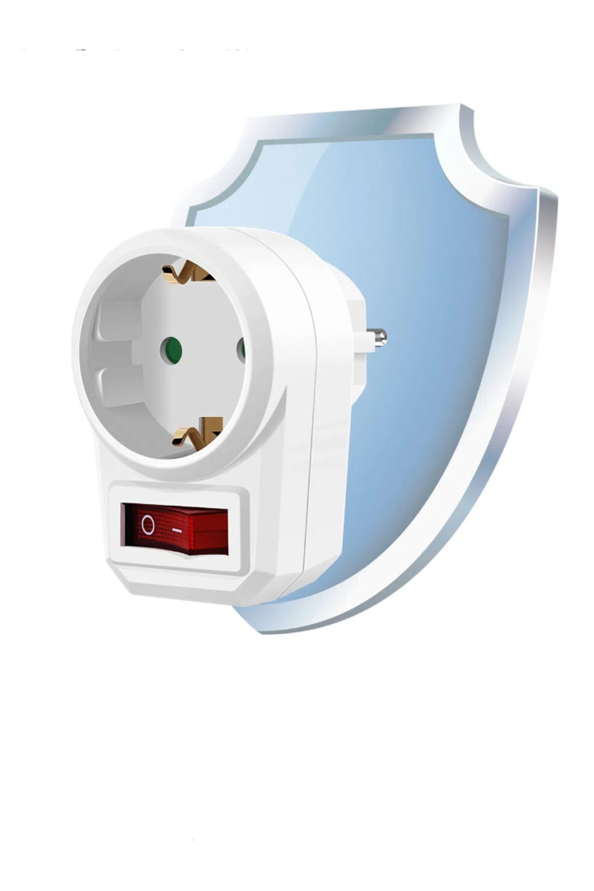 Choice-250V EU 1 WHITE A Set of 3 Sockets with Safety Contact, Socket Adapter, Middle Socket with Switch, S 8