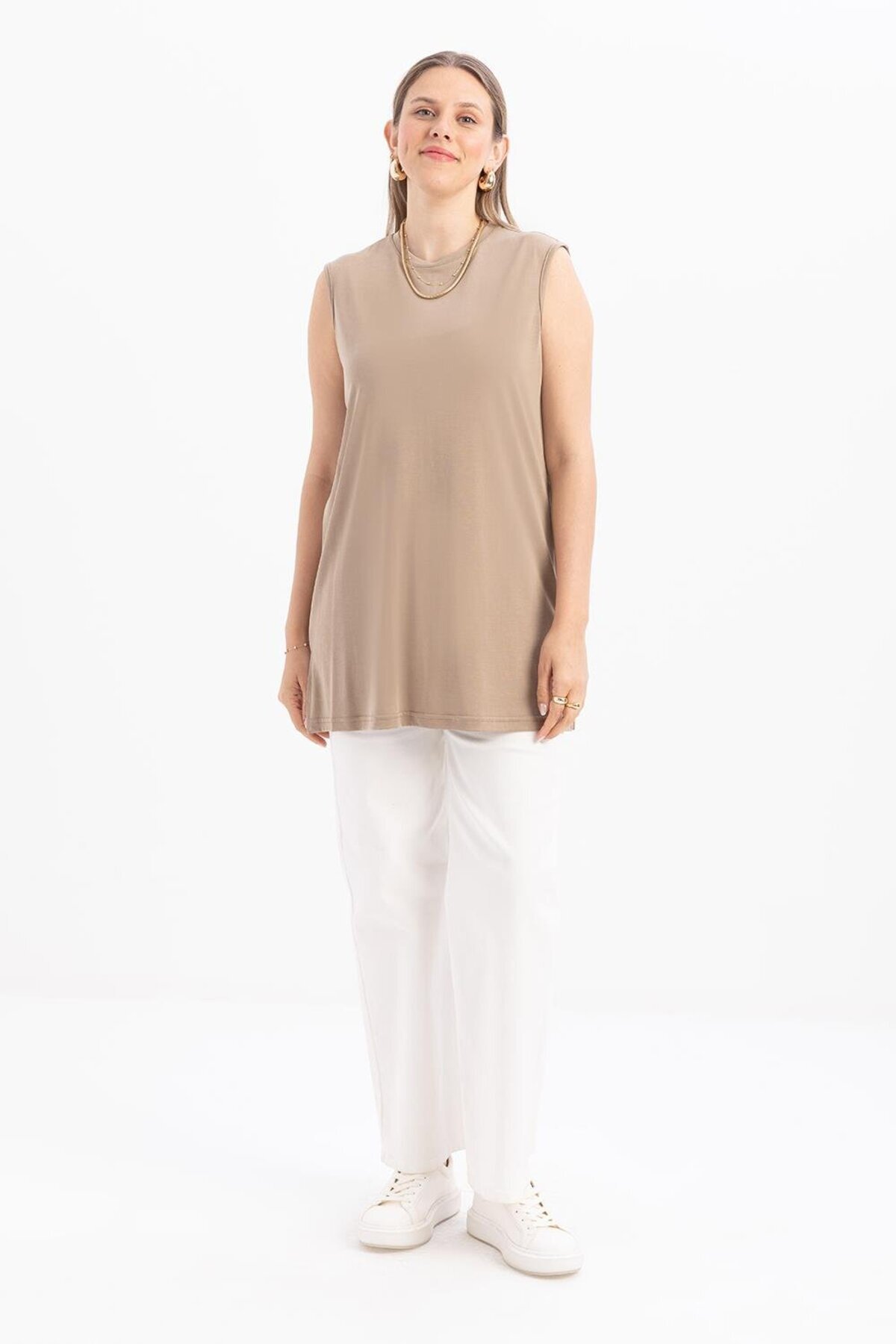 ALLDAY-Mink-Basic Zero Sleeve Undershirt Tunic 1