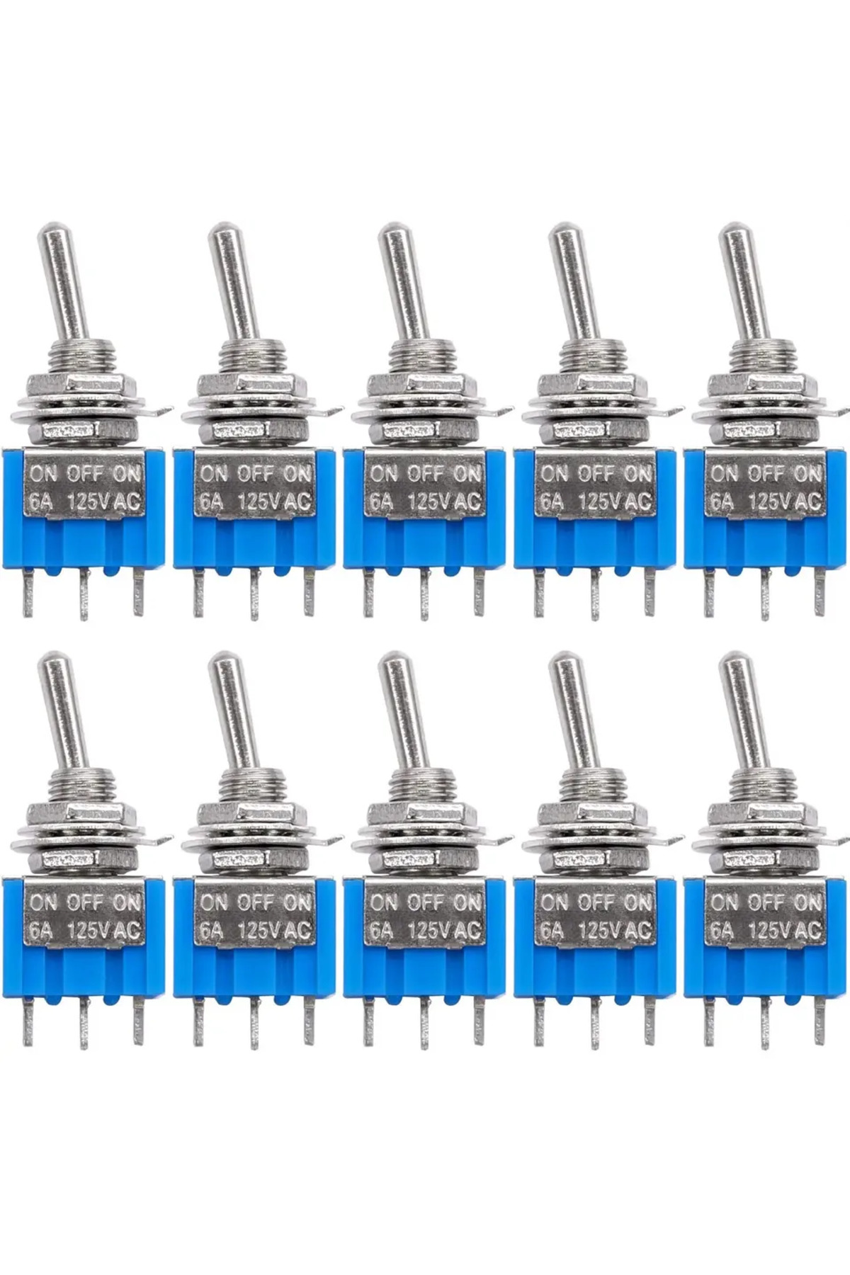 Choice-3 Pin 3 Position 10Pcs SPDT Mini Toggle Switch10pcs 3 Pin 3 Position ON/Off/ON Miniature Toggle Swit 1