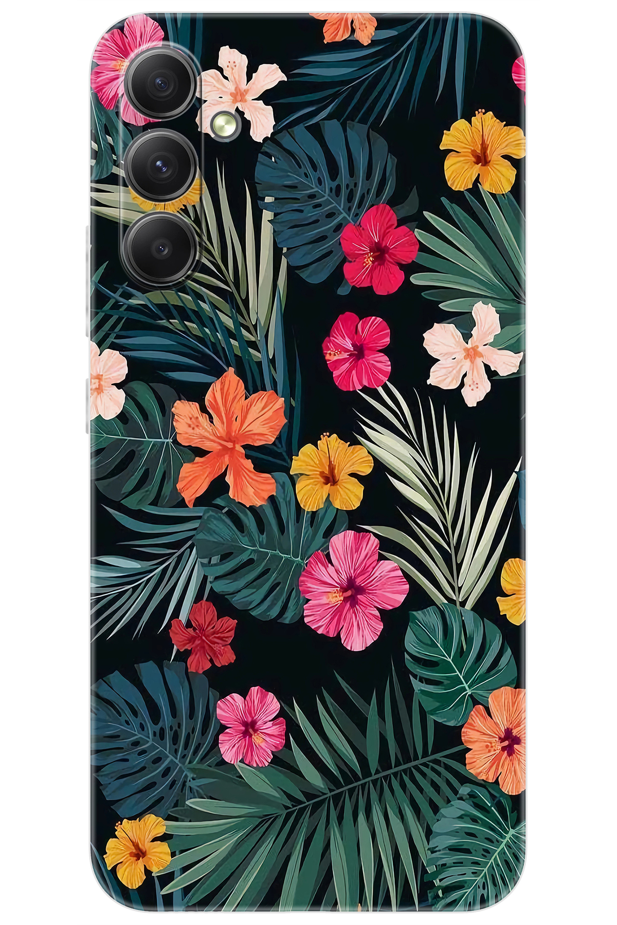 Samsung Galaxy A34 (SM-A346E) Compatible Case Pattern Printed Silicone Flowers NGO:632 CP-rv4WTSc