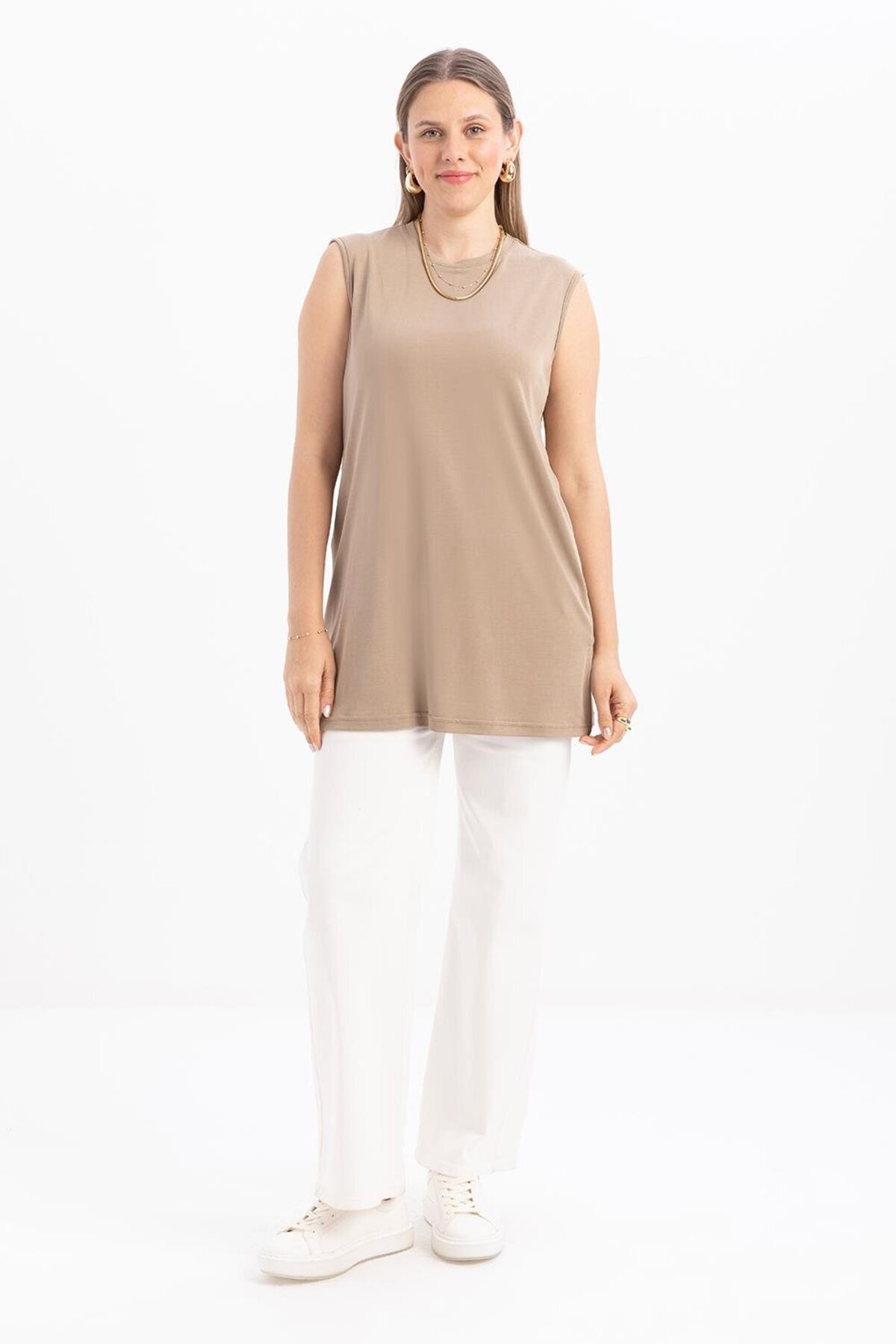 ALLDAY-Mink-Basic Zero Sleeve Undershirt Tunic 2