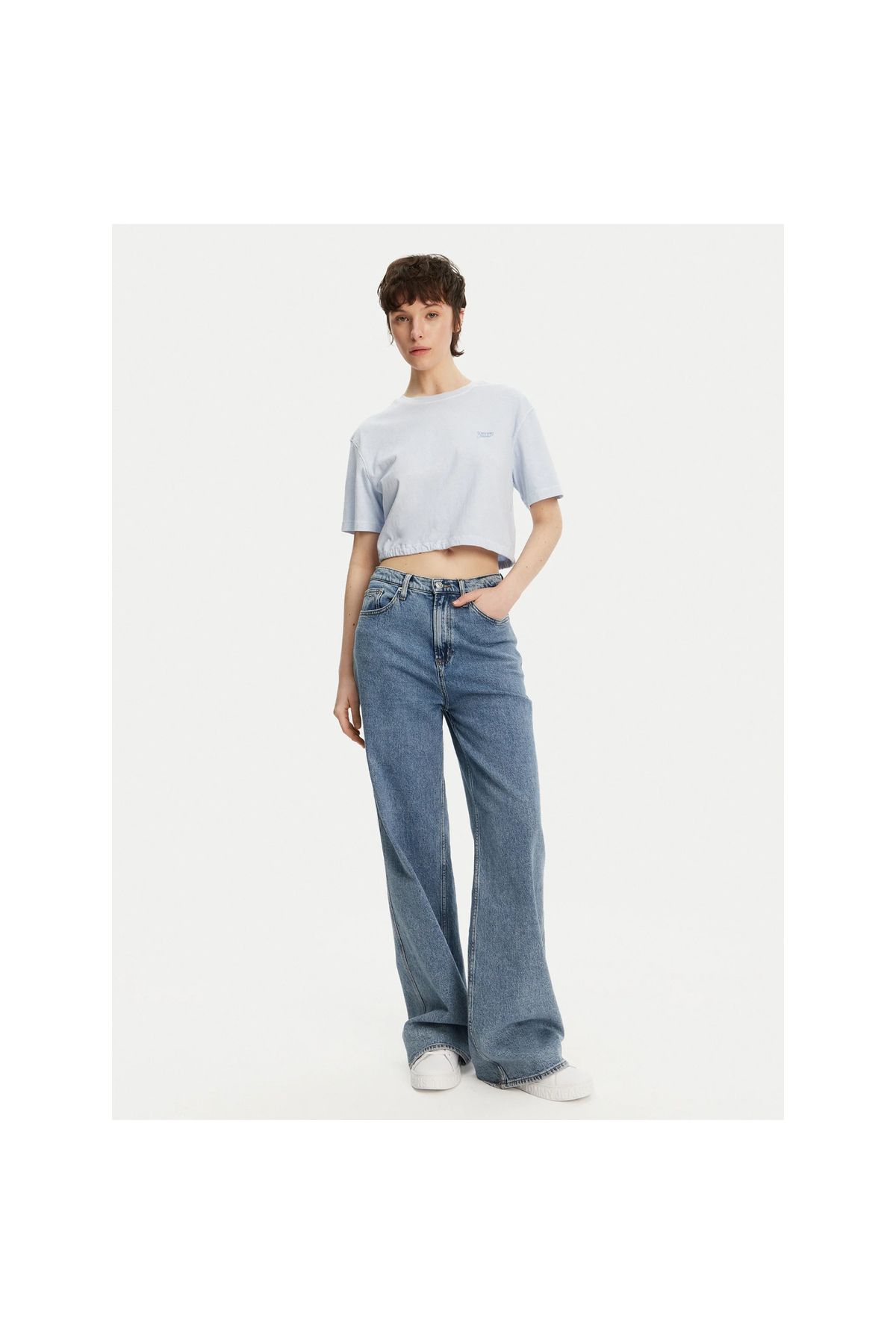 Tommy Hilfiger-Tommy Jeans Cropped Gmd Script Open Back Γυναικείο μαύρο μπλουζάκι 6