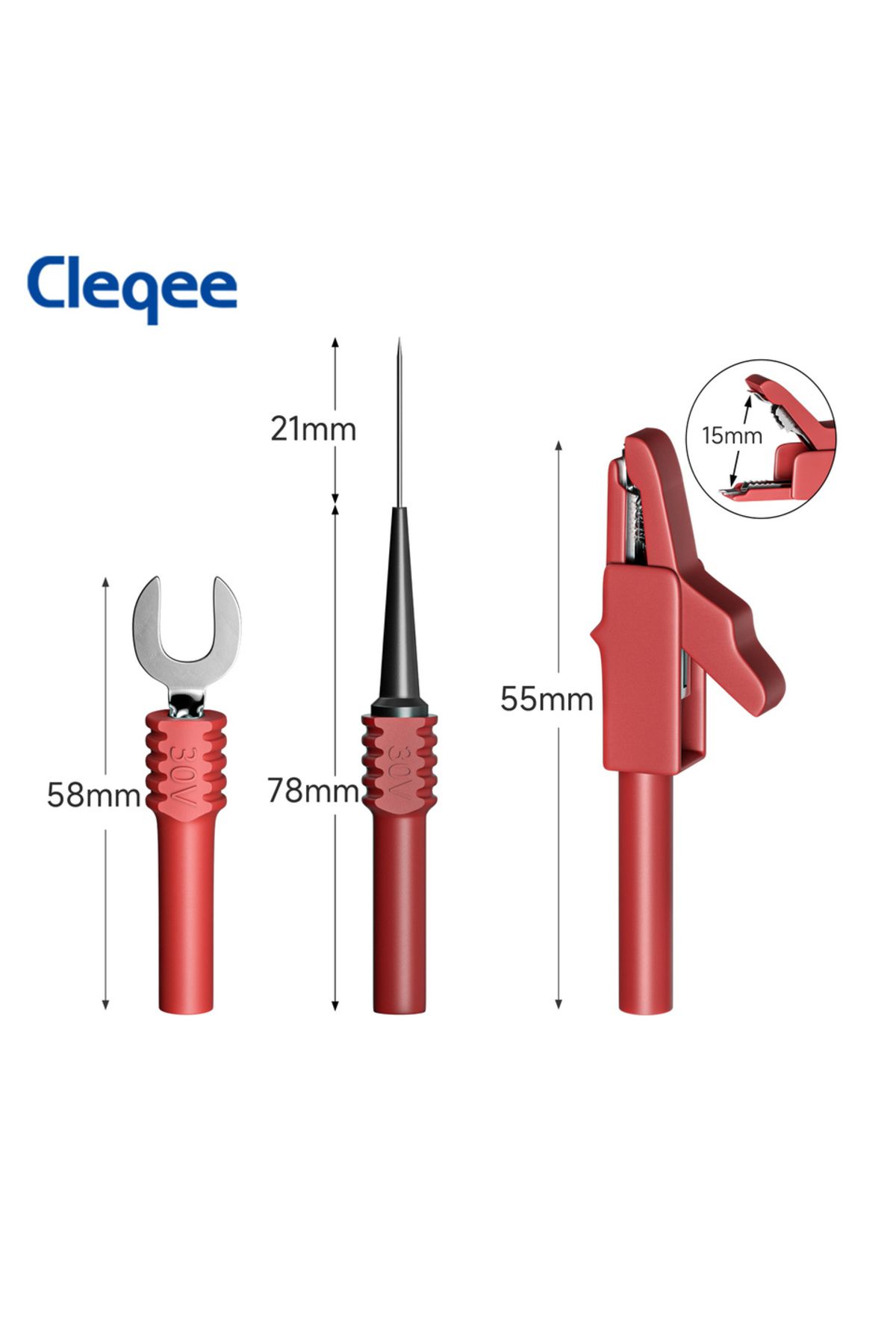 Choice-مجموعة أسلاك اختبار السيليكون من Cleqee CKT011 مع مشبك تمساح وشوكة اختبار خلفية... 2