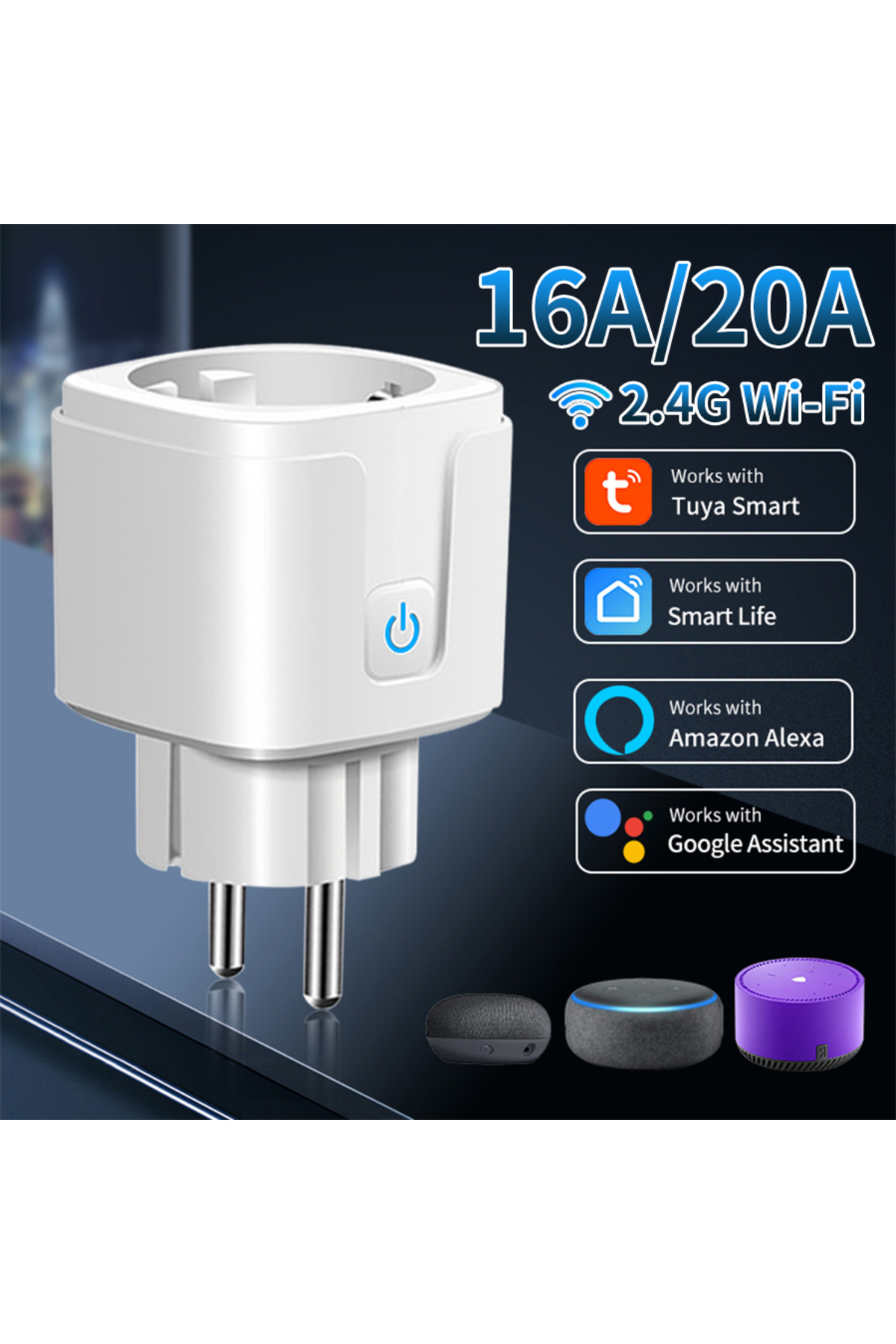 Choice1-EU 16A WiFi Smart Plug Socket EU 16/20A with Power Monitoring Timing Tuya Smart Life Alexa Google Ho 1