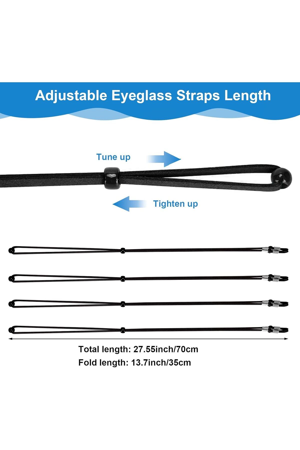 CHT-Eyeglass Straps Chain, 4pcs Eyeglass Straps Cord, Glasses Cord Lanyard Non-Slip Spectacles Cord Reta 3