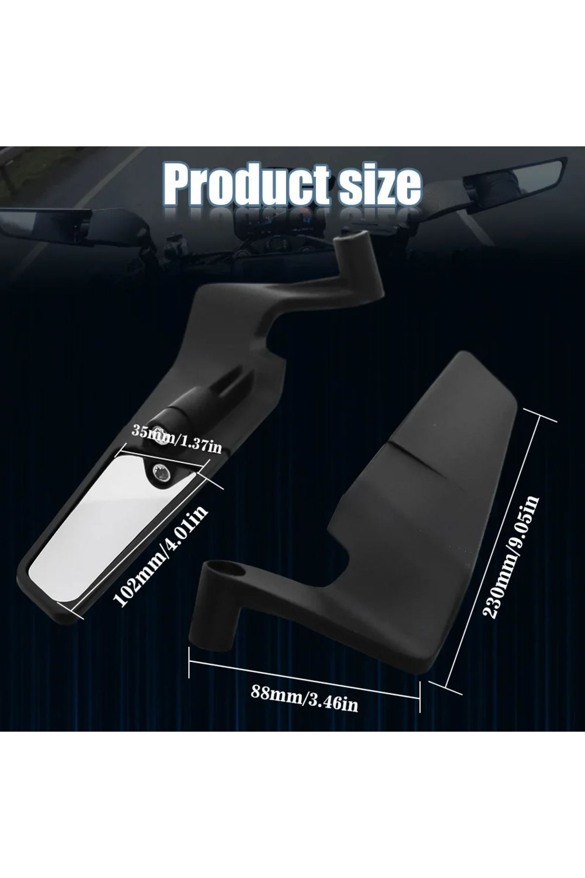 Choice-black For YAMAHA MT 07 MT07 MT 09 MT09 SP MT 10 MT10 SP Motorcycle Mirrors Stealth Winglets Mirror K 3