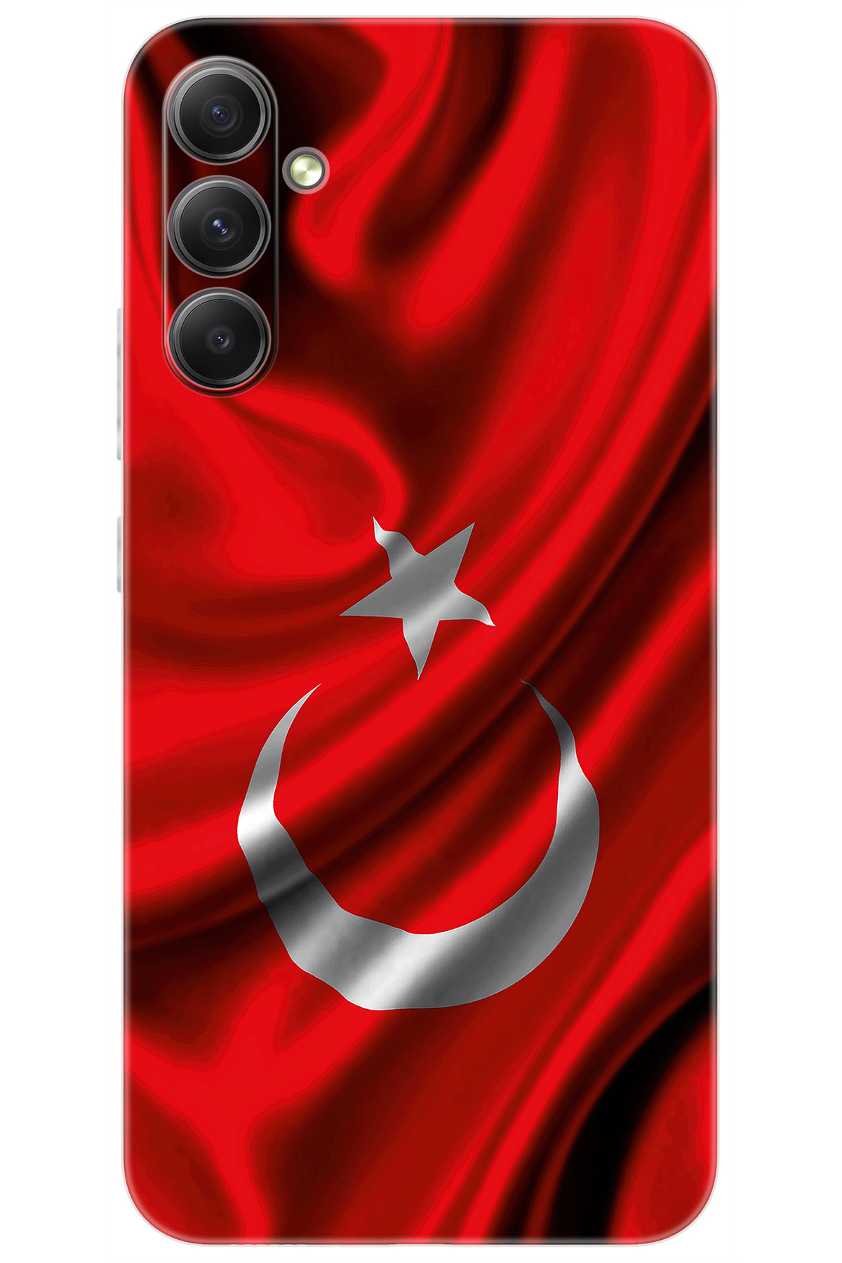 Samsung Galaxy A34 (SM-A346E) Compatible Sheath Pattern Silicone Wavy Turkish Flag NGO:369 CP-TgEi19M