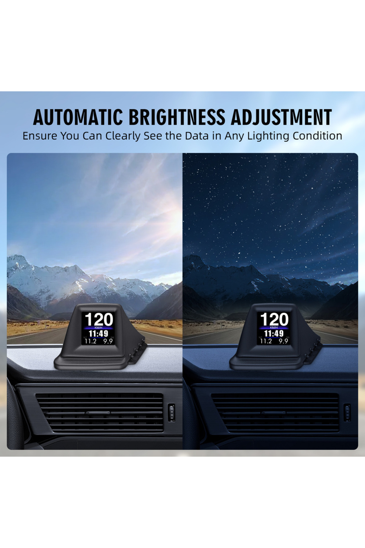 Choice-OBD2+GPS New Multi-function HUD Gadget On-board Computer A-pillar Trim Install RPM Turbo Oil Pres... 5