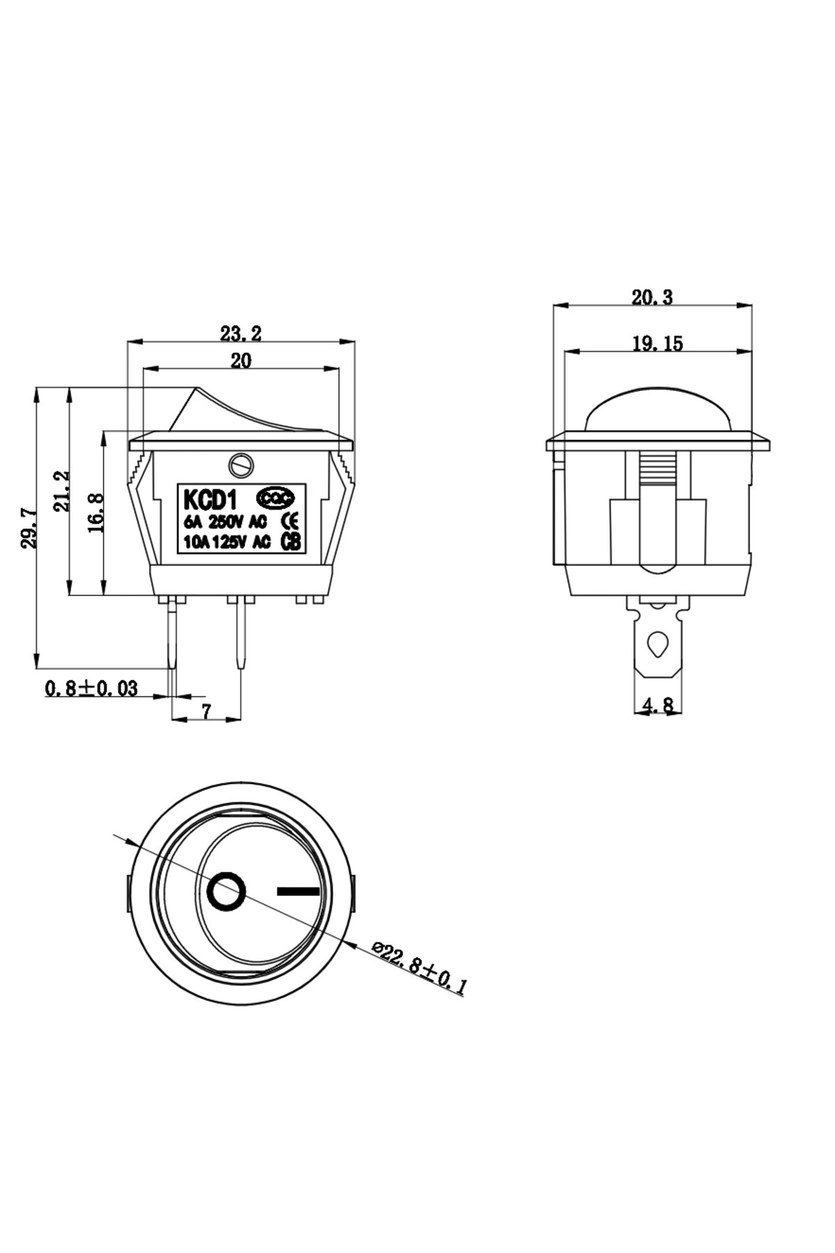 Choice-DaierTek 5PCS ON Off Round Rocker Switches SPST 20mm Mini 12 Volt DC Mini Circle Toggle Switch 12... 6