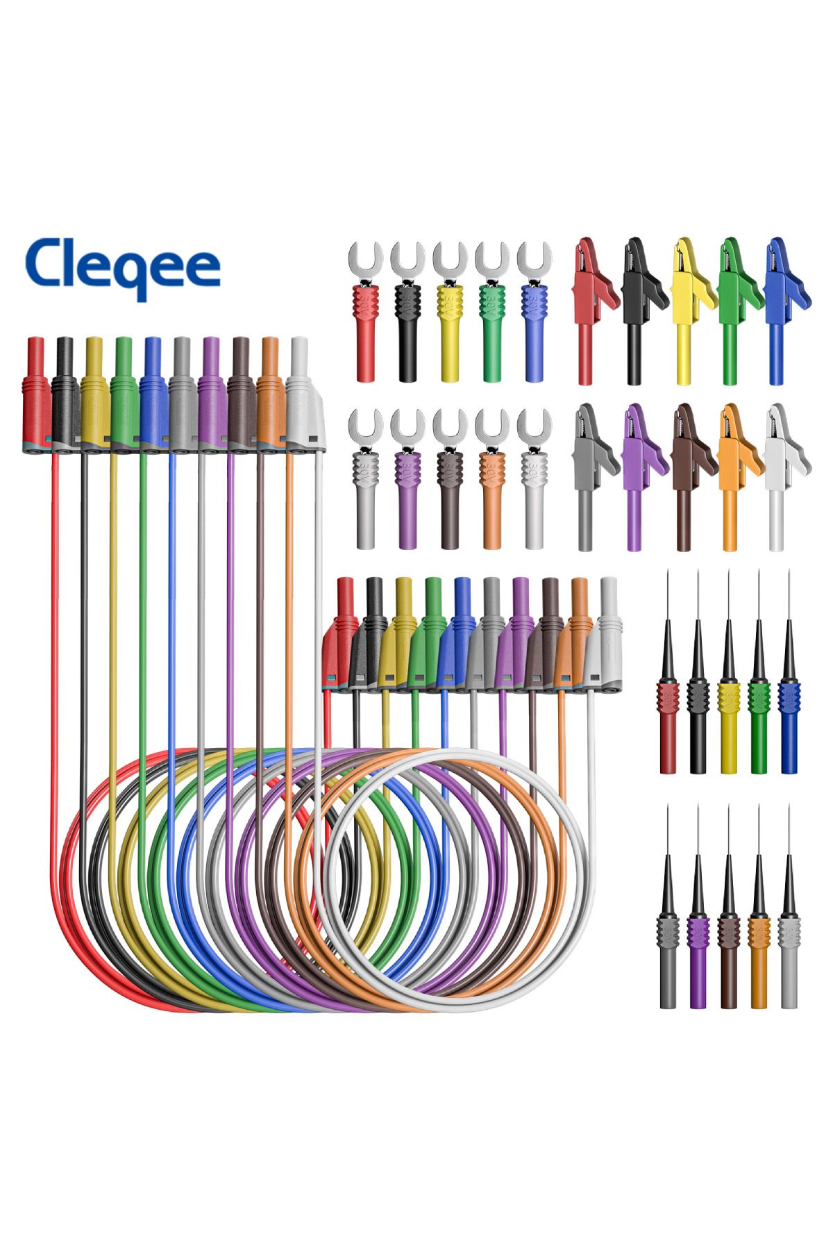 Choice-مجموعة أسلاك اختبار السيليكون من Cleqee CKT011 مع مشبك تمساح وشوكة اختبار خلفية... 7