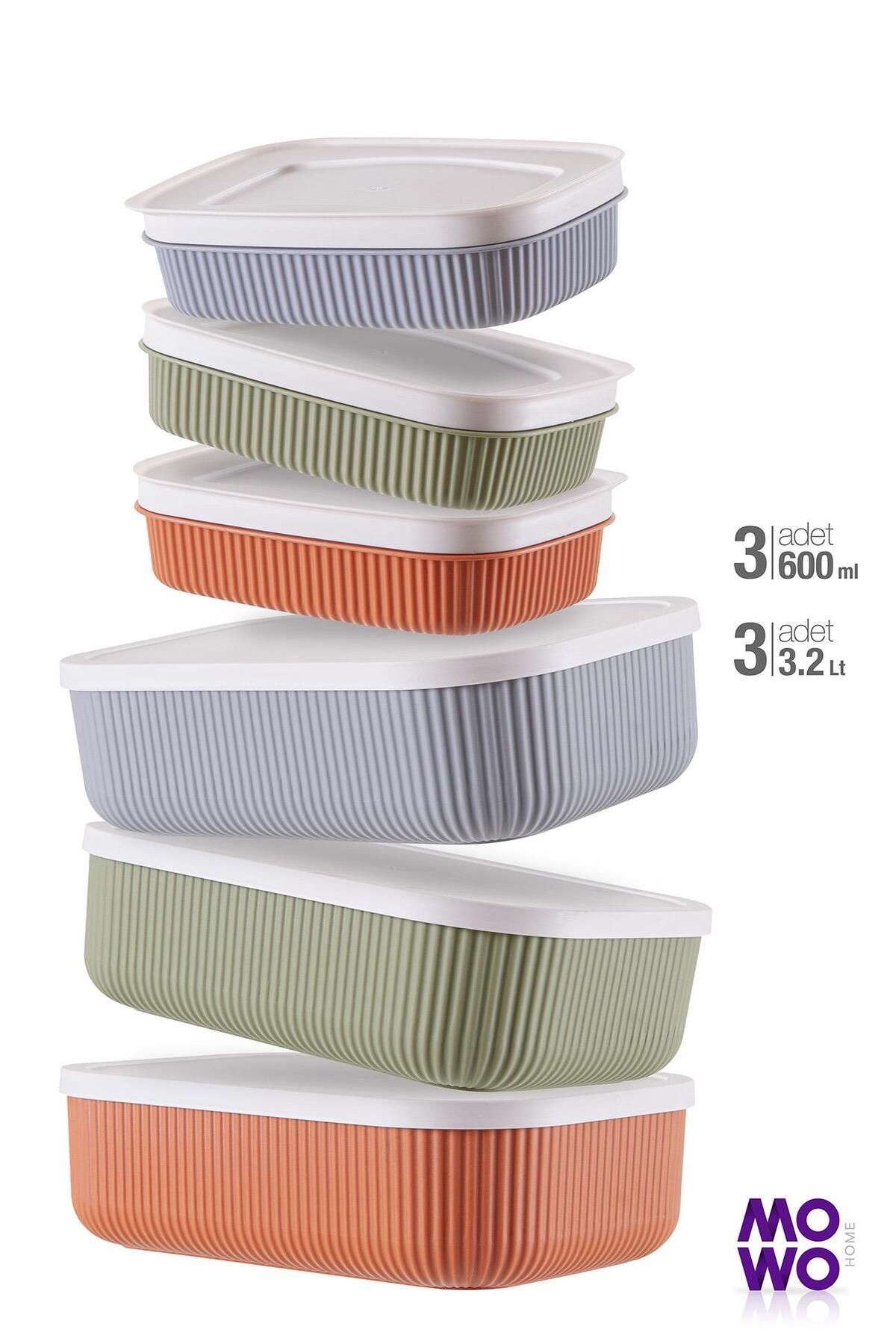 Mowo Home-Trove Mix Set of 6 Kitchen Storage Container Breakfast 3.2 Lt - 600 ml 2