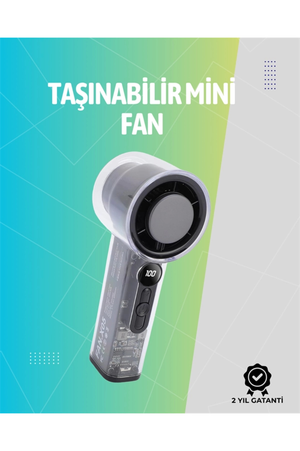 Eco Lounge Mini El Fanı | 3000mAh Pil | Type-C Şarj Girişi | Kompakt ve Hafif Tasarım