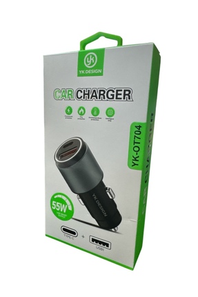 YK Design YK-OT704 PD 55W Araç Gerçek Hızlı Şarj Başlığı