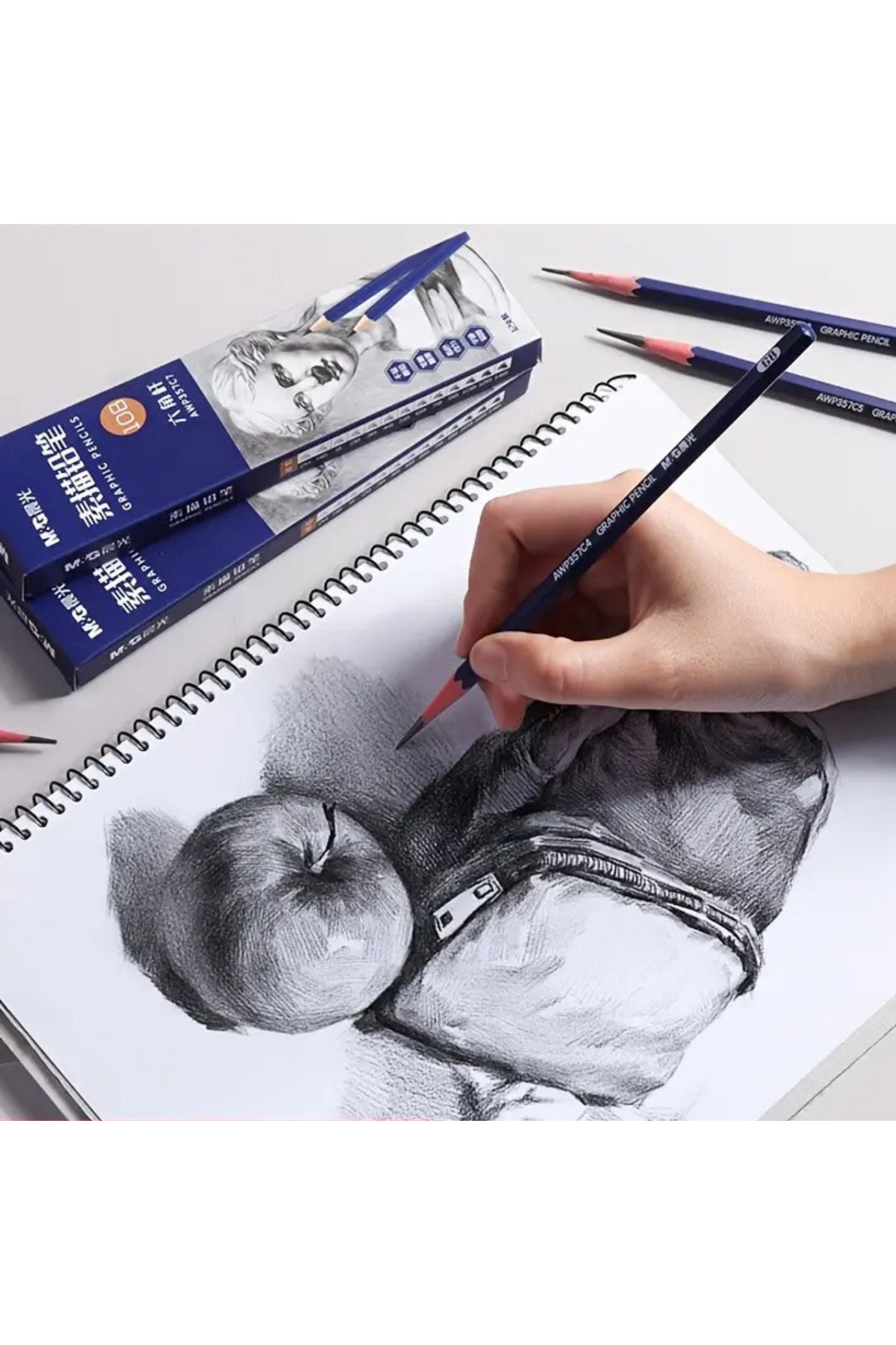 m&g pro-Drawing Pencil, Extra Soft/Soft/Medium, Perfect for Drawing, Shading and Blending. 12 Pieces of Hb 1