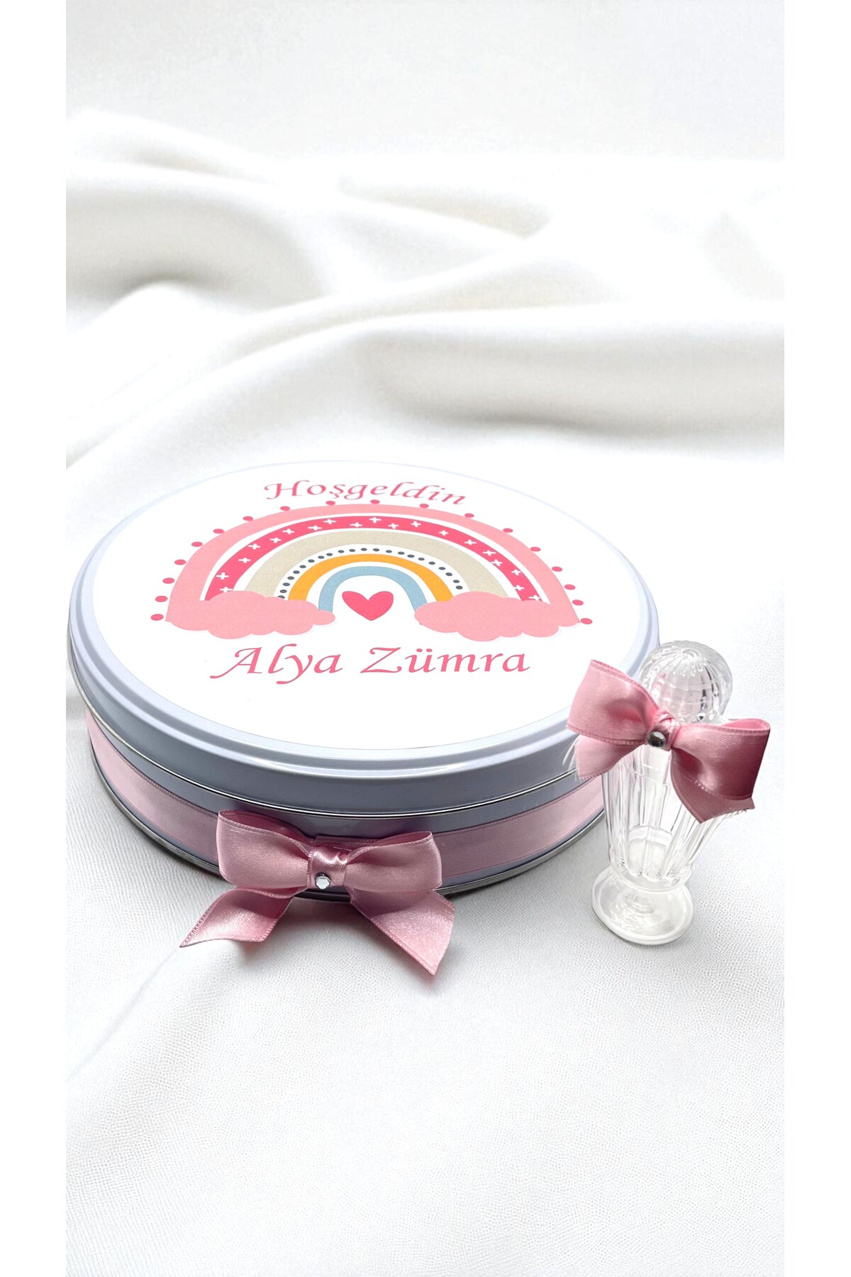 Popy Gift Chocolate 100 Adet Pembe Gökkuşağı Temalı İsme Özel Hoşgeldin Kız Bebek Doğum Günü Hediyelik Çikolata fotoğrafı 3 (önizleme)