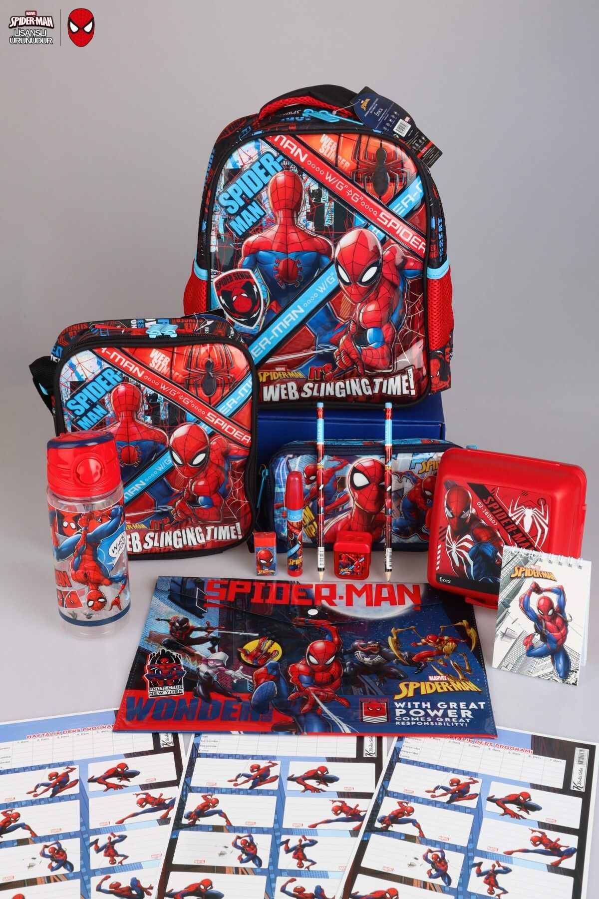 SPIDERMAN-ΜΕ ΑΠΟΚΡΙΔΑ ΤΗΣ DEKOMUS ΜΟΝΟΔΙΑΜΕΡΙΣΜΟ ΜΙΚΡΟ ΜΕΓΕΘΟΣ 32 CM ΝΗΠΙΟΥΡΓΙΟ, ΤΡΟΦΟΔΟΣΙΑ ΚΑΙ ΤΣΑΝΤΑ ΜΕΤΑΡΡΥΘΜΙΣΗΣ, ΜΠΟΥΚΑΛΑ, 1