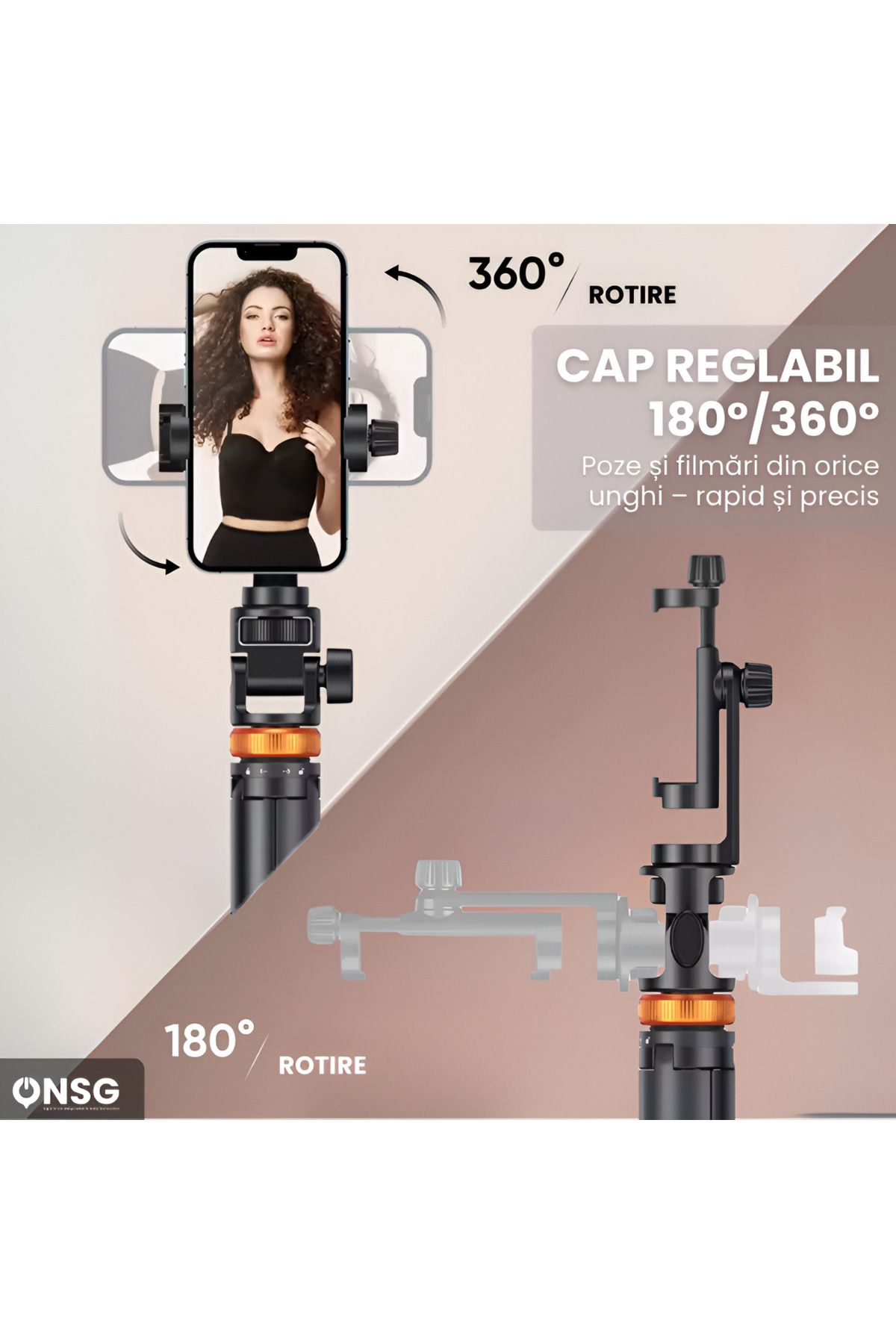 Tech-Protect-Selfie Stick 3-in-1, Bluetooth 5.2, Android And Iphone, 360 Degree Rotation, Black 2