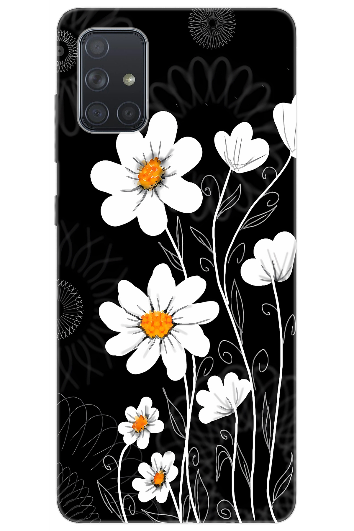 Samsung Galaxy A71 (SM-A715F) Compatible Case Pattern Printed Silicone Daisy NGO:693 CP-hF3tMvn