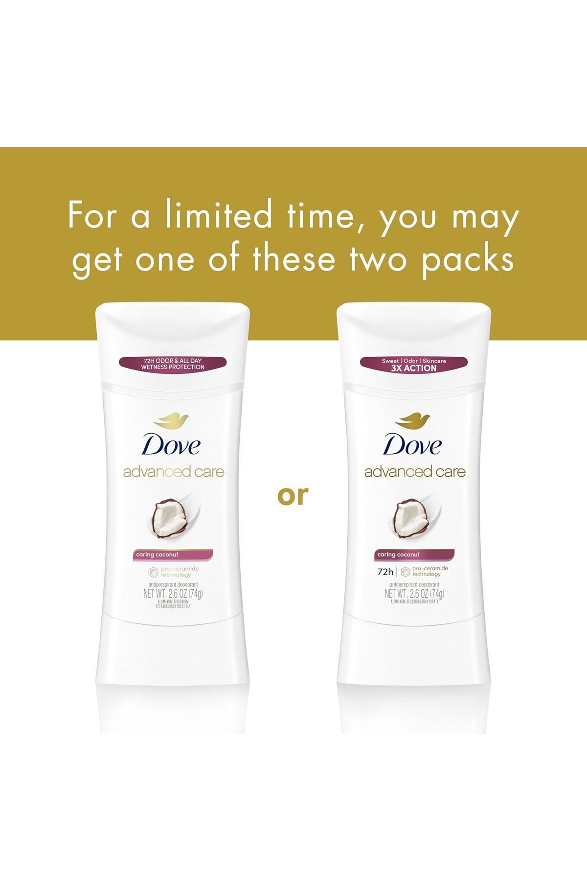 Dove-Advanced Care Antiperspirant Deodorant Caring Coconut 2.6 oz (76 ml) 5