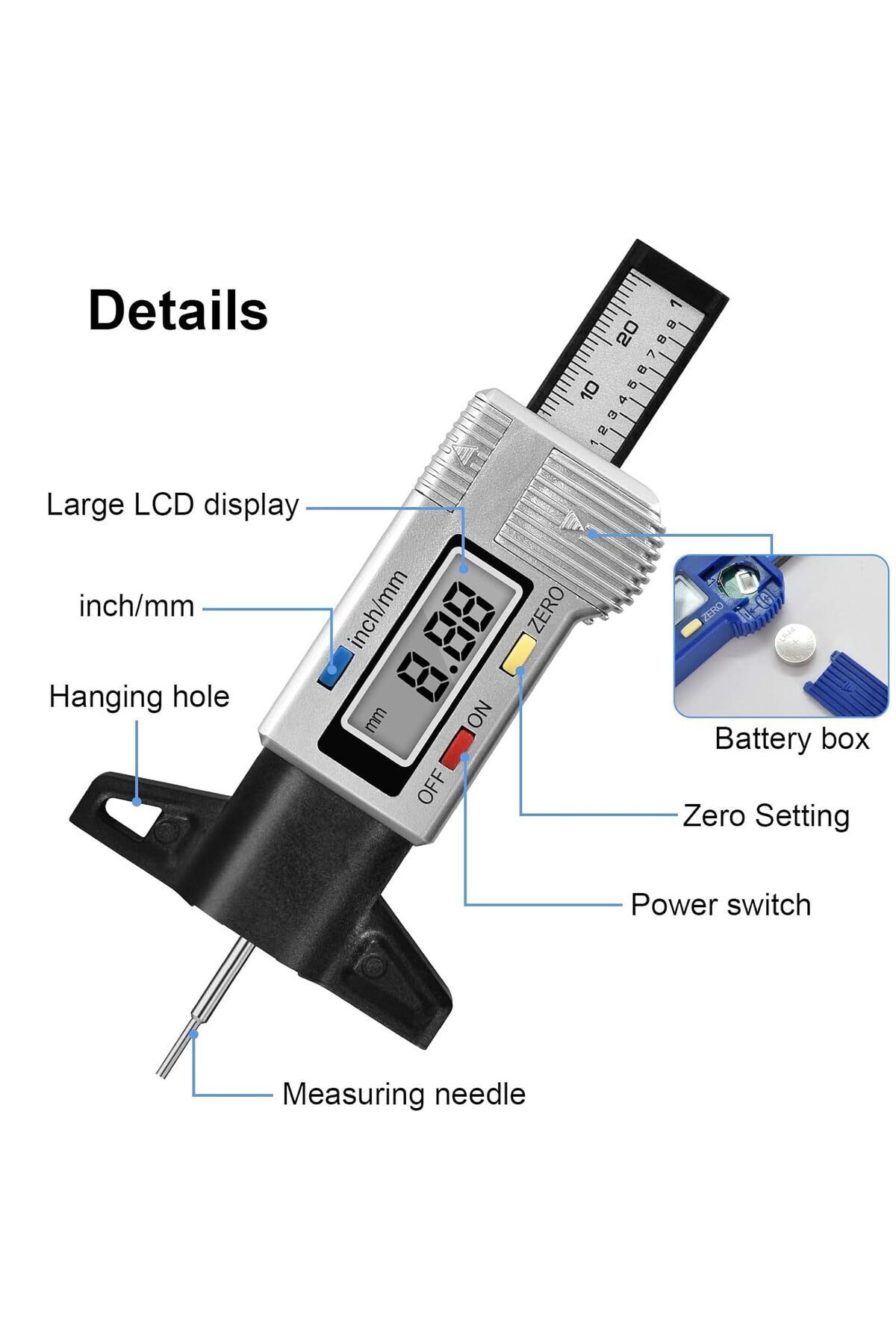 Digital Auto Tire Tread Depth Gauge