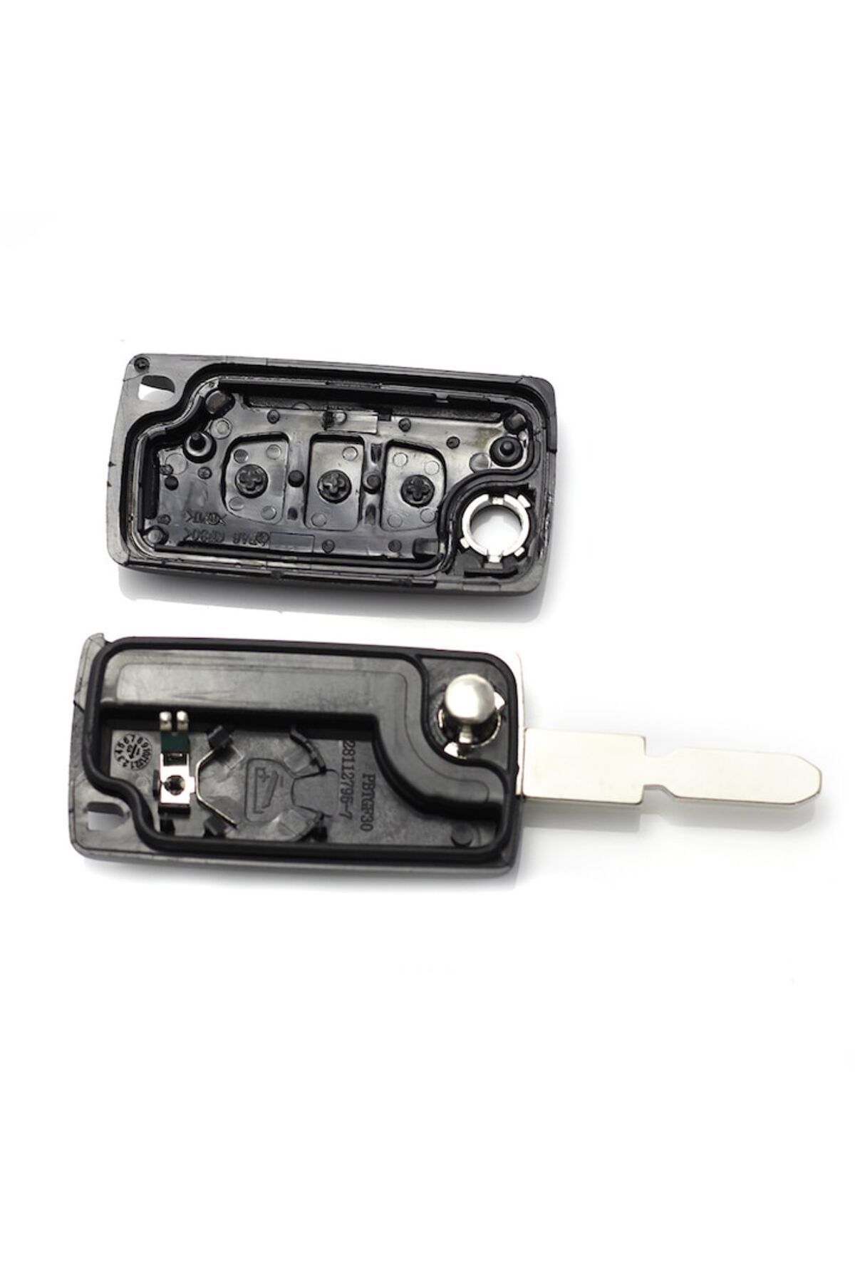 Primlife-Citroen / Peugeot 406 Folding Key Shell with 3 Buttons, Blade Ne78sh3 with Battery Holder and Trunk 3