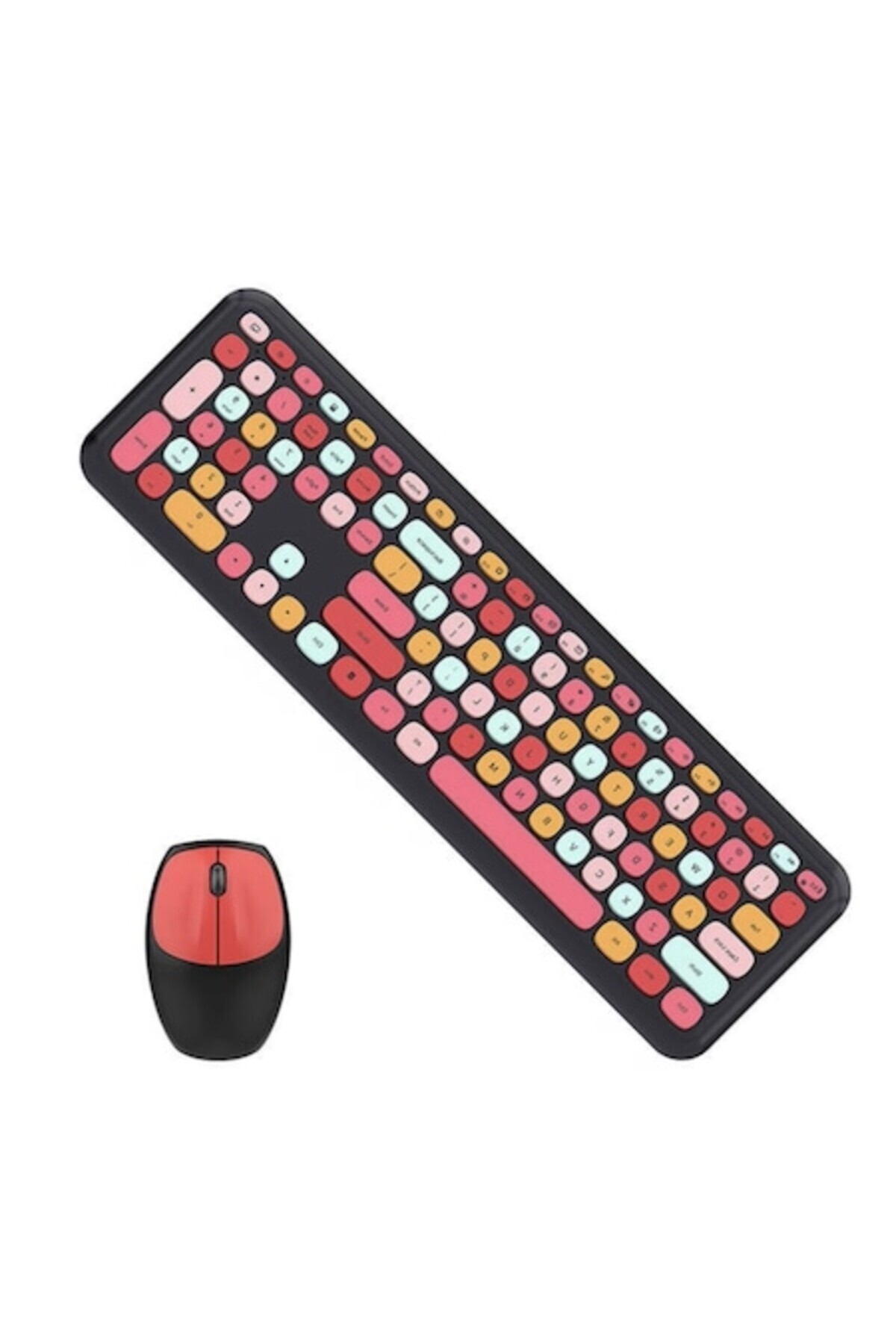 Rao-Wireless Keyboard and Mouse Set, 1600 DPI, red and black 1