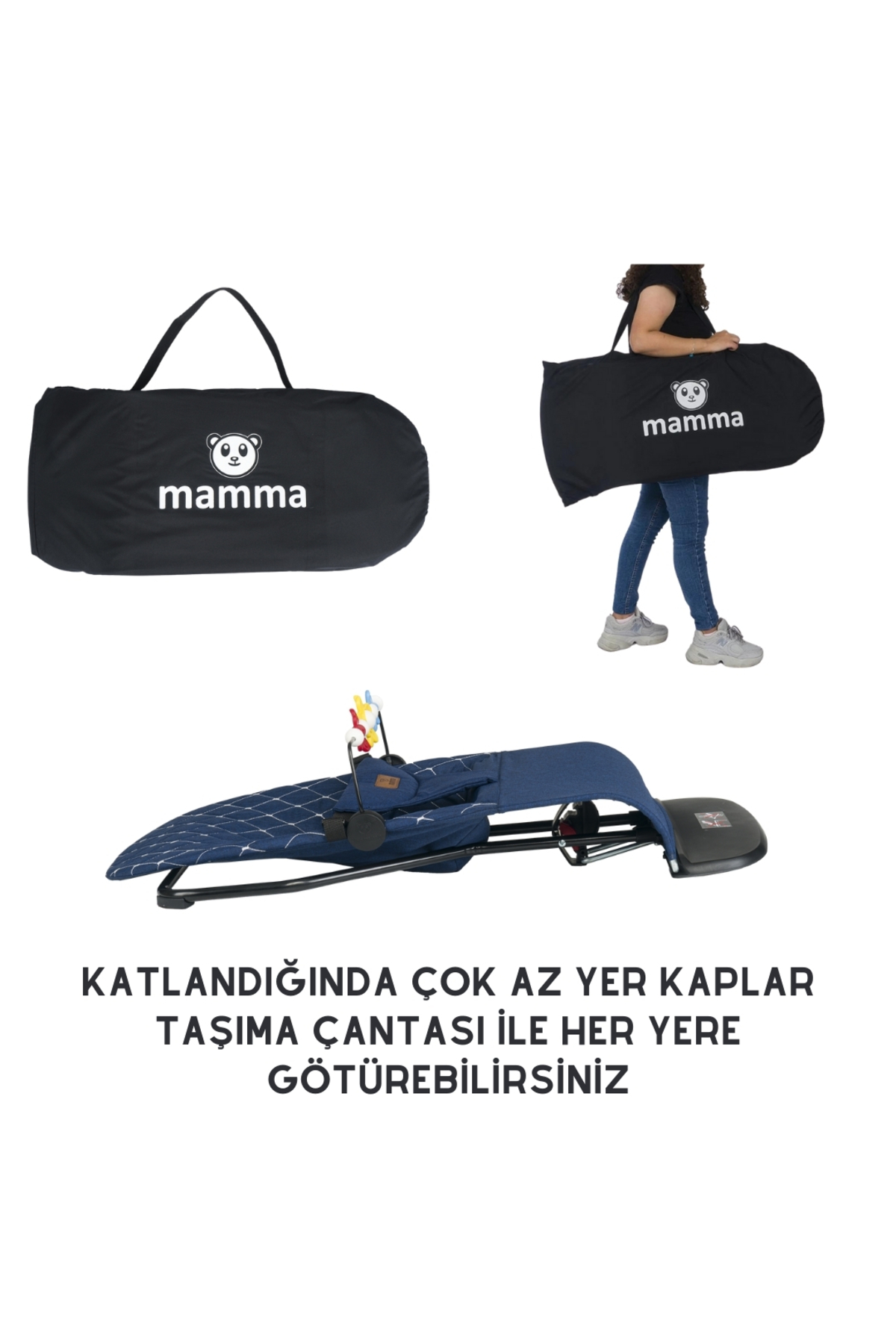 Mamma Smile Cotton Sallanır Üç Kademeli Ana Kucağı ( Oyuncak Aparatı Ve Seyahat Çantası ) fotoğrafı 4 (önizleme)