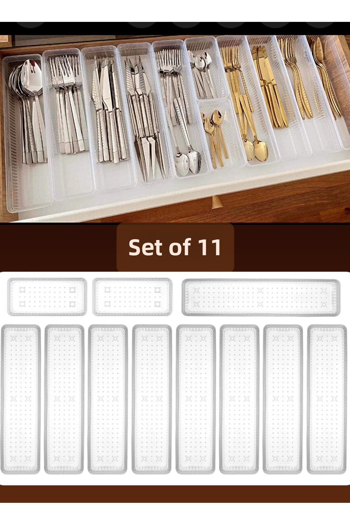 Bayev Bade 11 kusov 9 2 zásuvky Držiak na príbor Kuchynský organizér Organizé...