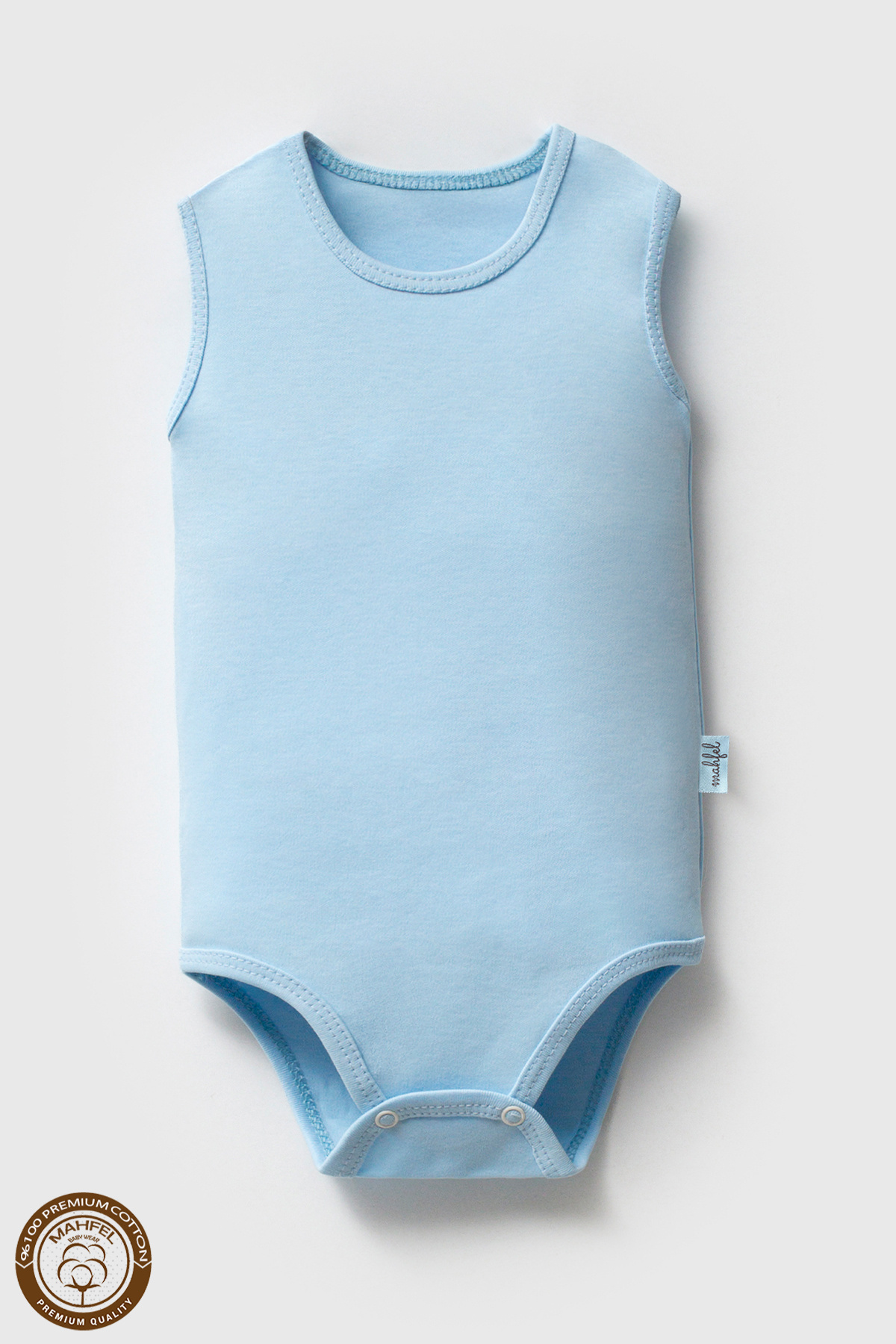 MAHFEL %100 Organik Pamuklu Çıtçıtlı Kolsuz Bebek Body Zıbın 3lü Paket fotoğrafı 3 (önizleme)