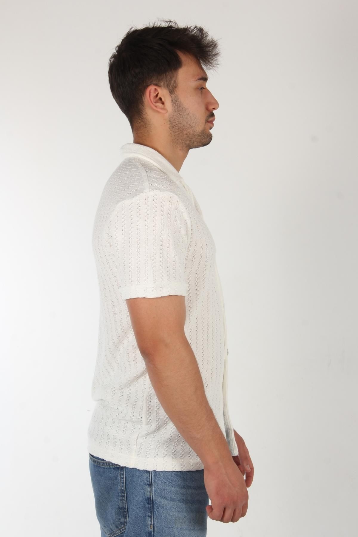 Mckanzie-4177 Apache Collar Knitted Pattern Shirt 5